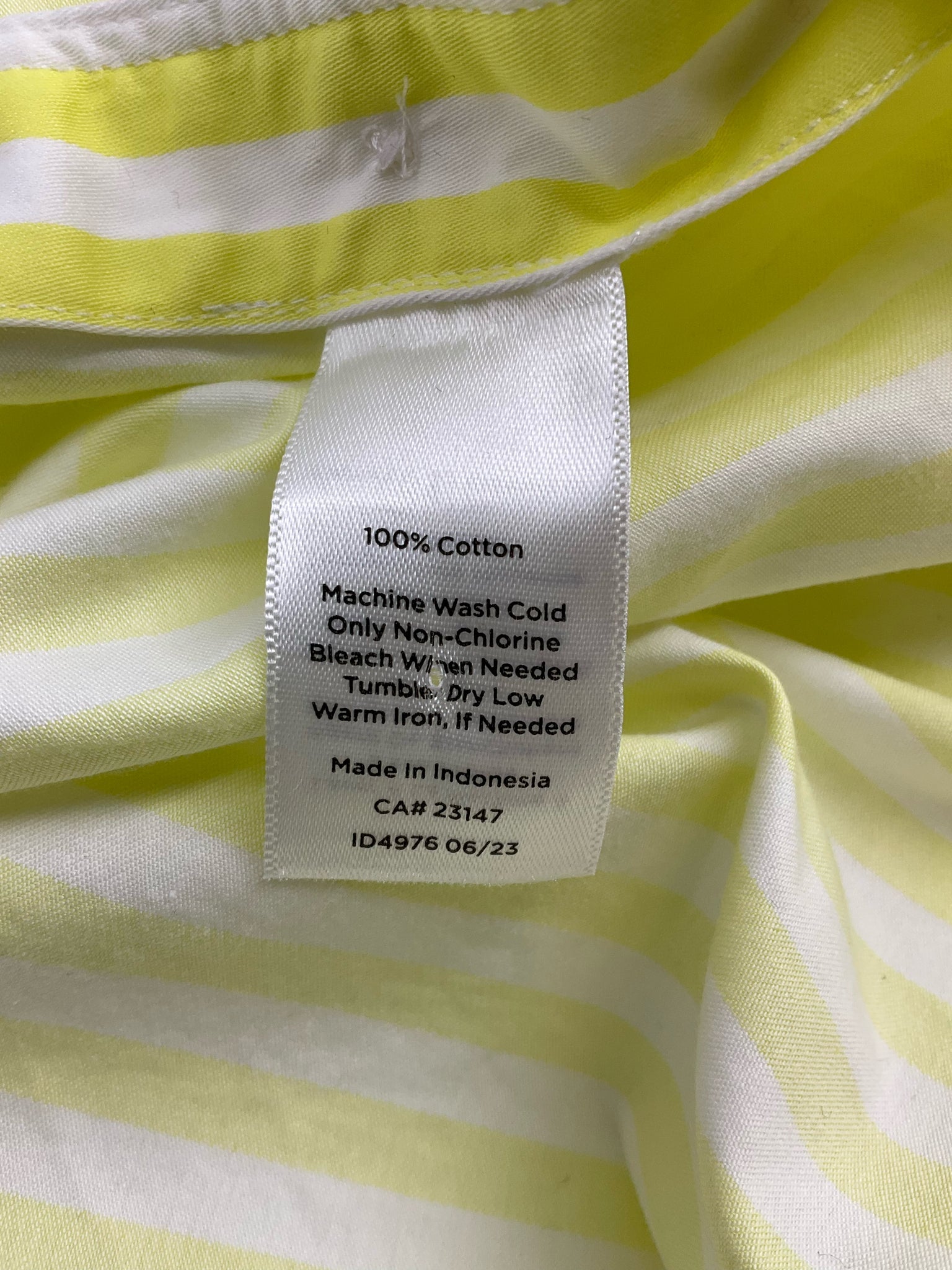 Talbots Yellow/White Stripe Pre-Owned Ladies Top - Size 2X