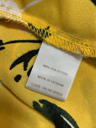 Eva Mendes Yellow/Green Floral Pre-Owned Ladies Top - Size Large