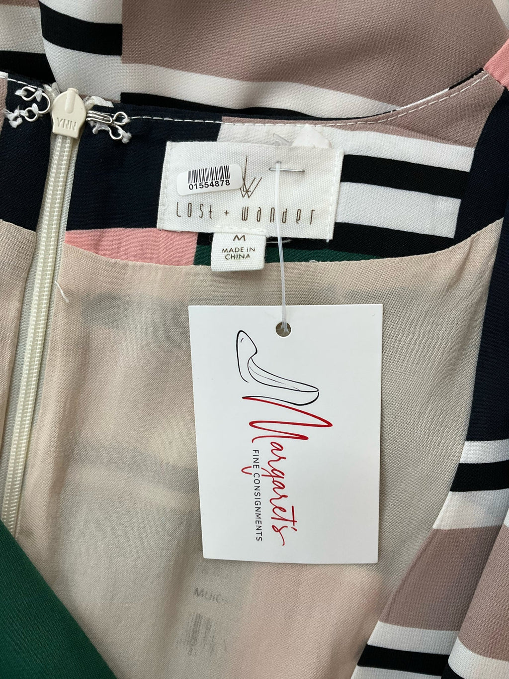 Lost + Wander Green/Multi Print Pre-Owned Ladies Dress - Size Medium