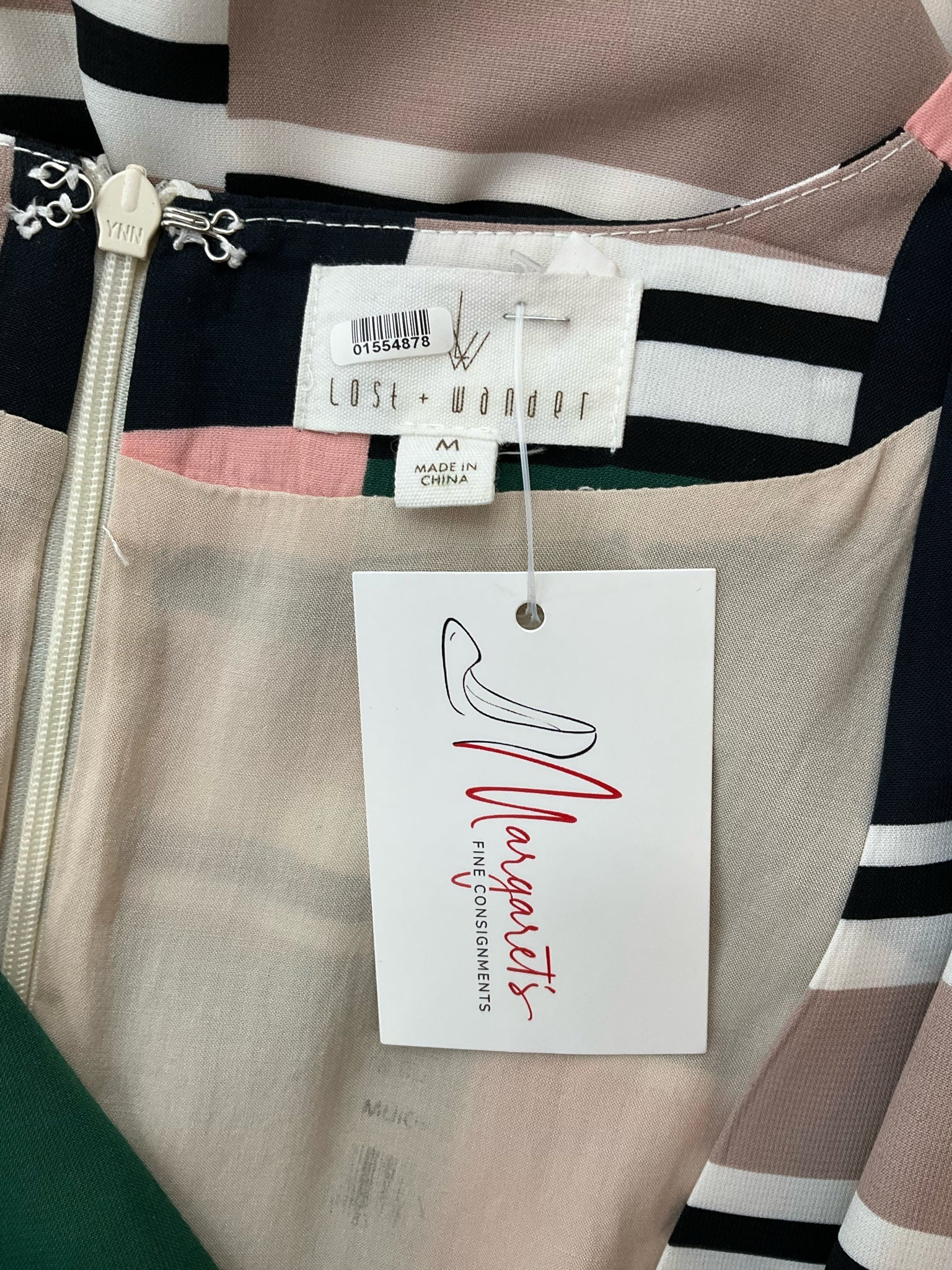 Lost + Wander Green/Multi Print Pre-Owned Ladies Dress - Size Medium