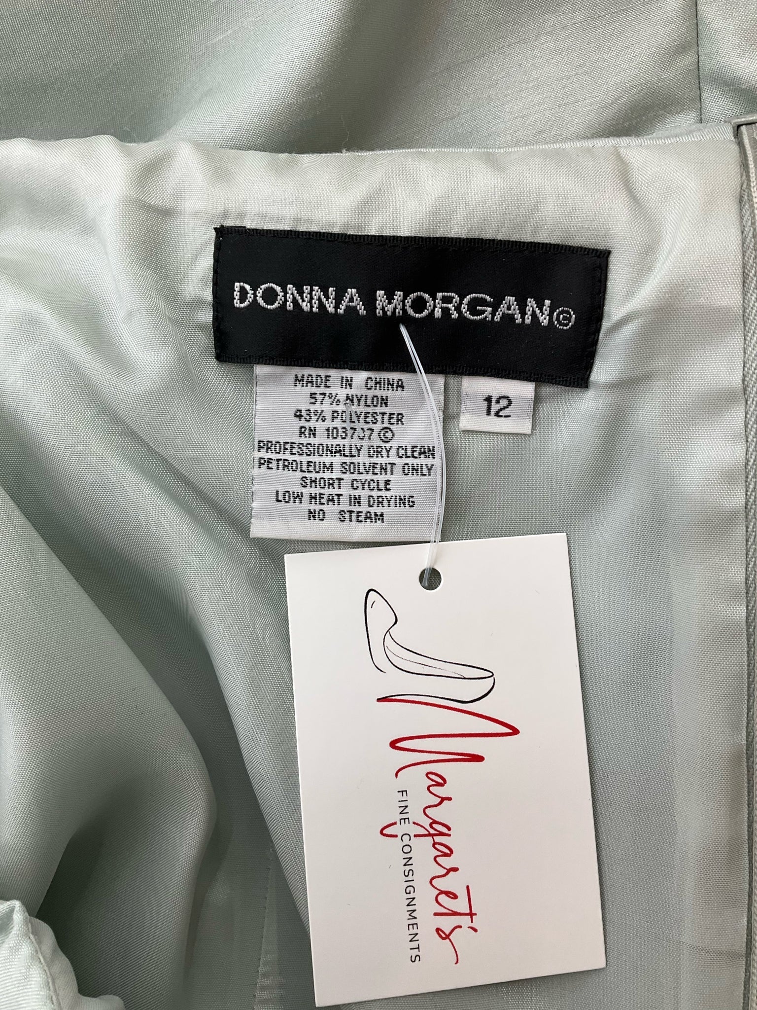 Donna Morgan Light Green Pre-Owned Ladies Dress - Size 12