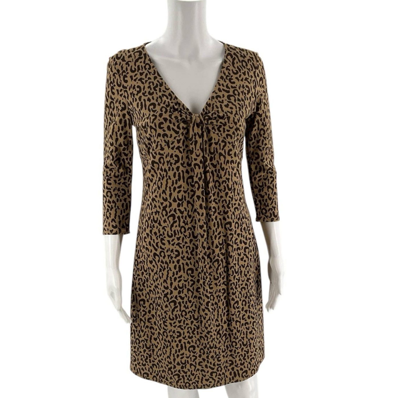 Loft Brown Animal Print Pre-Owned Ladies Dress - Size 4 Petite - Margaret’s Fine Consignment