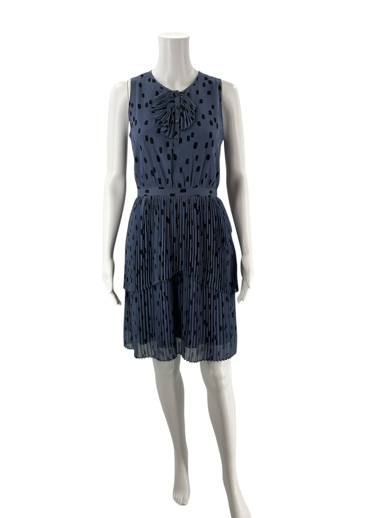 Banana Republic Blue/Black Print Pre-Owned Ladies New With Tags Dress - Size 2