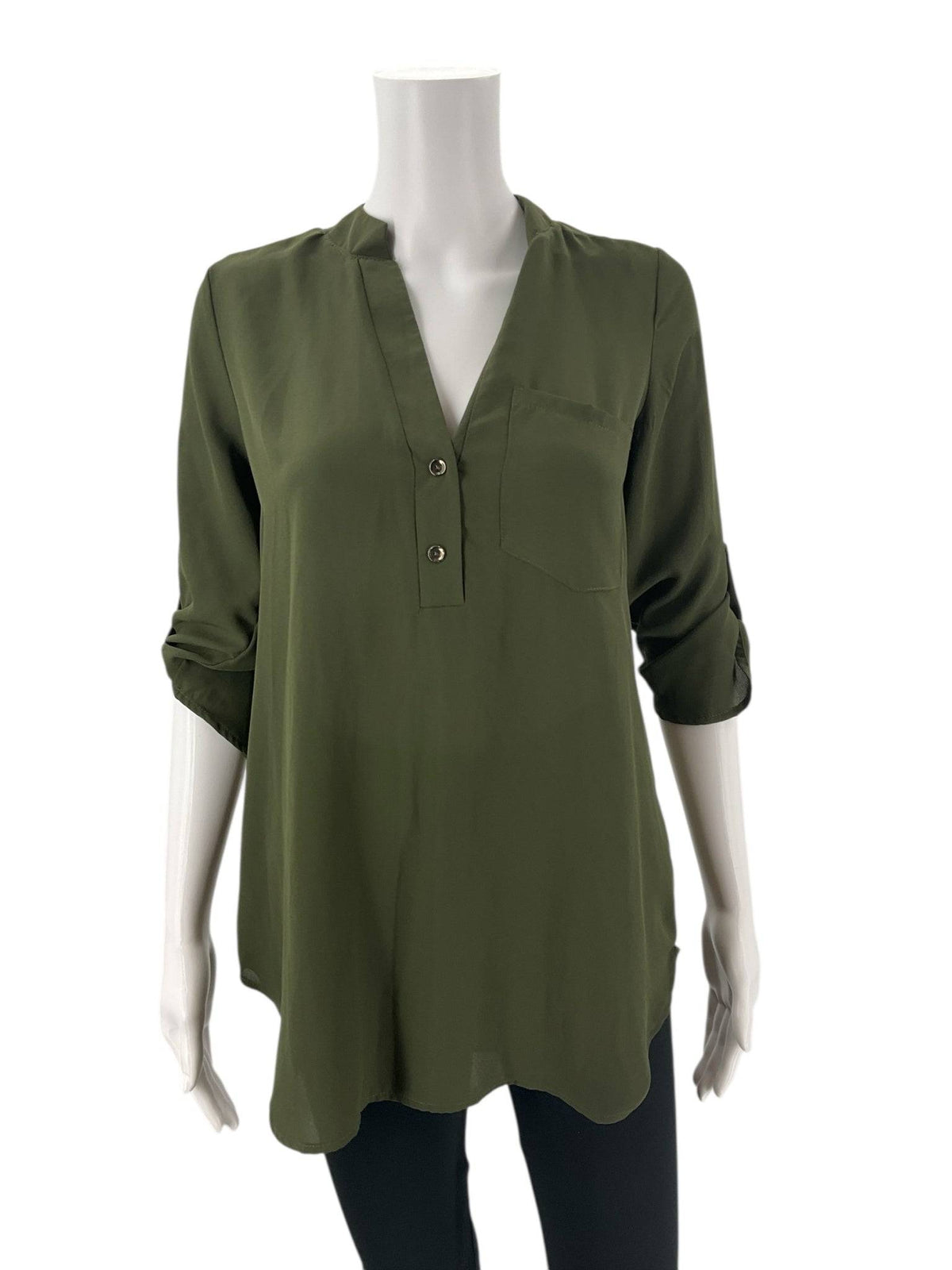 Jella C Olive Solid Top - Size Small - Margaret’s Fine Consignment