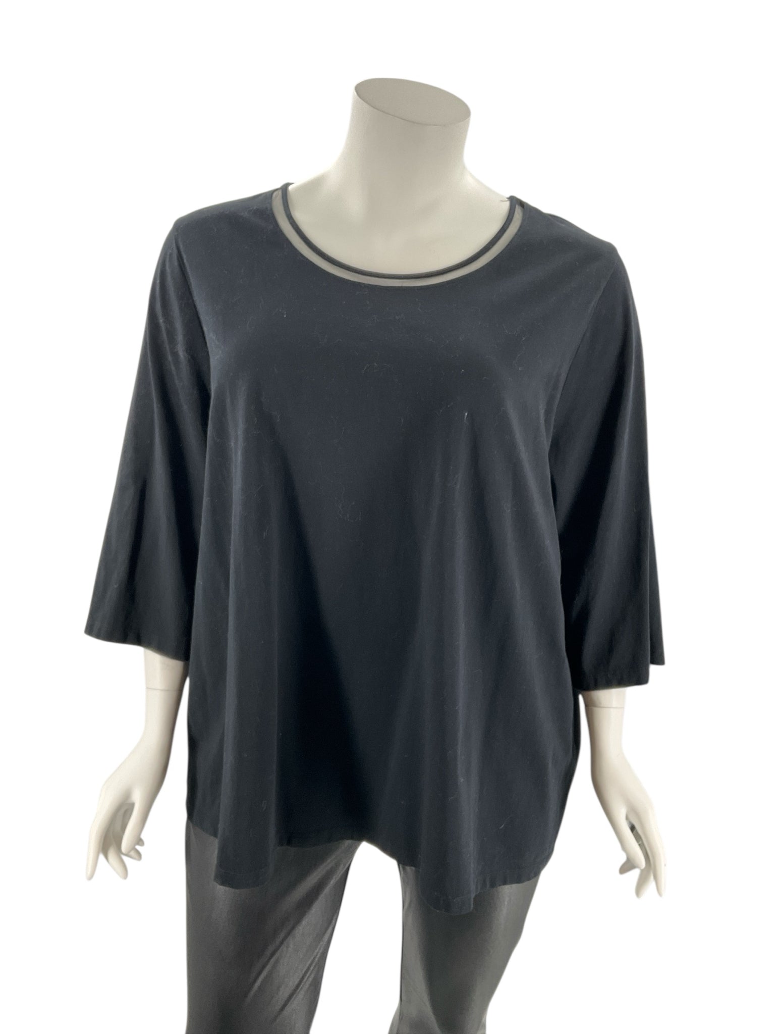 Catherine Black Solid Pre-Owned Ladies Top -  Size 3X