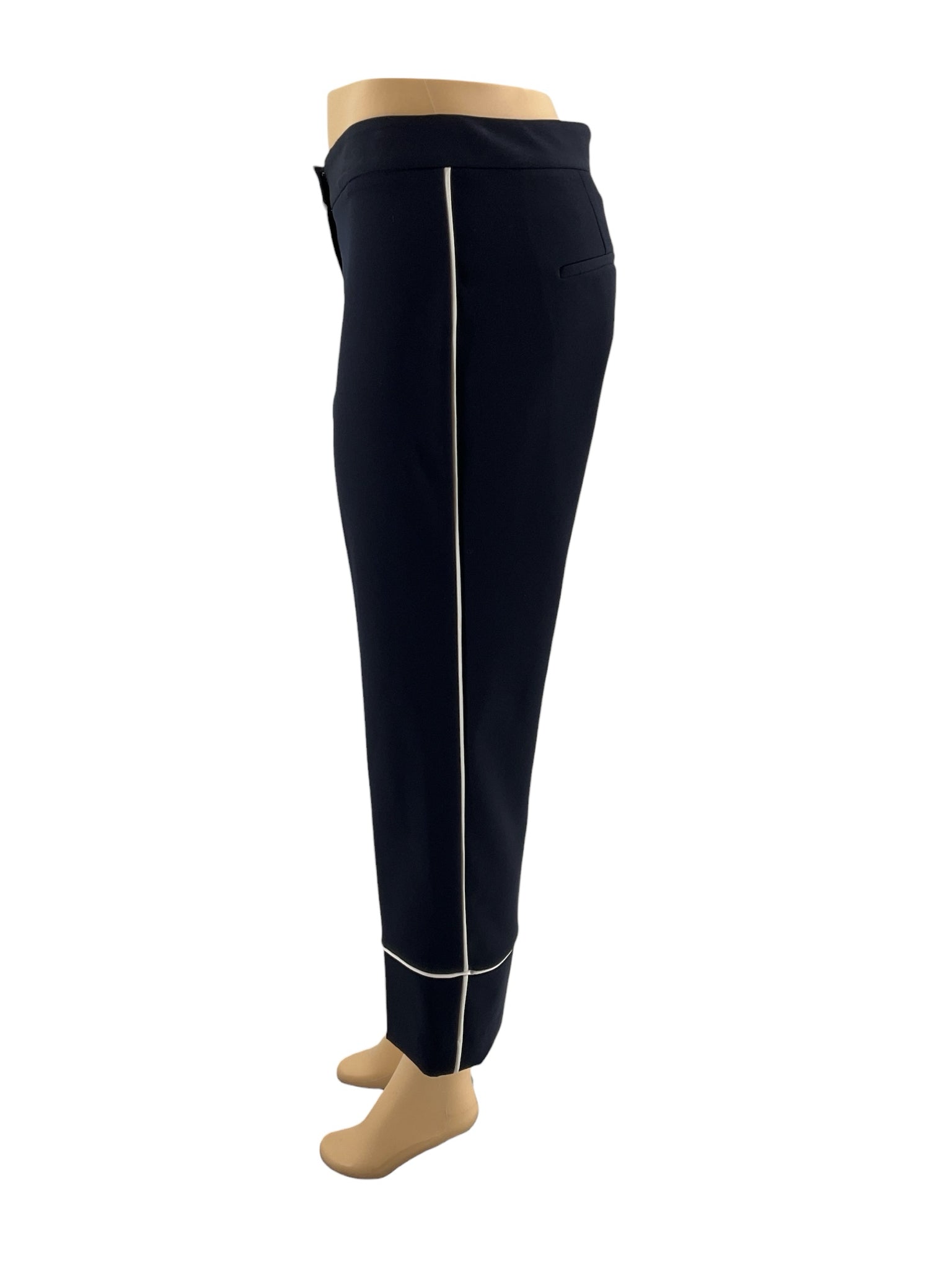 Tahari - Navy/White Solid Pre-Owned Ladies New With Tags Pants - Size 8