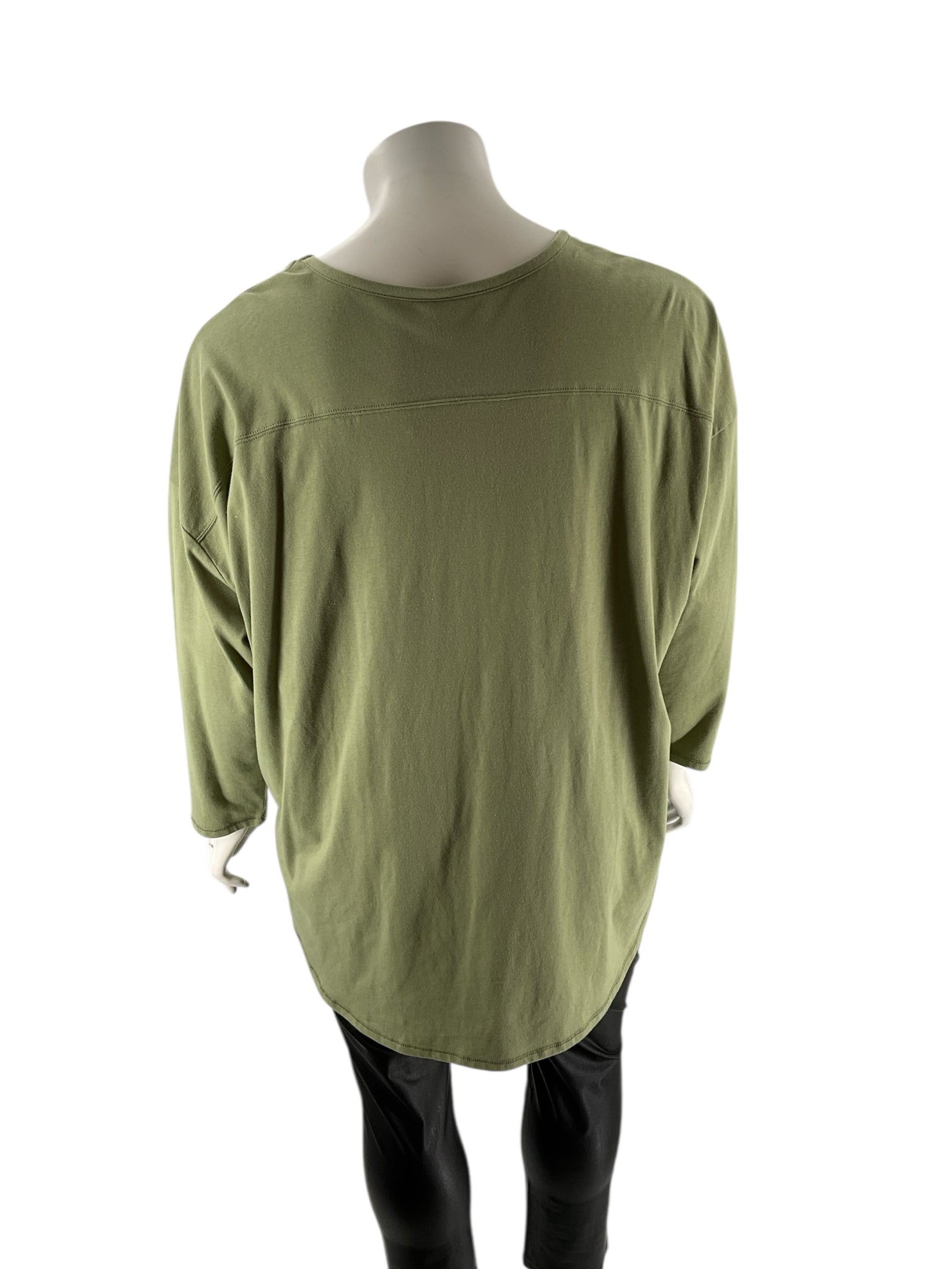 New Directions Olive Green Graphic Pre-Owned Ladies Top - Size 4X