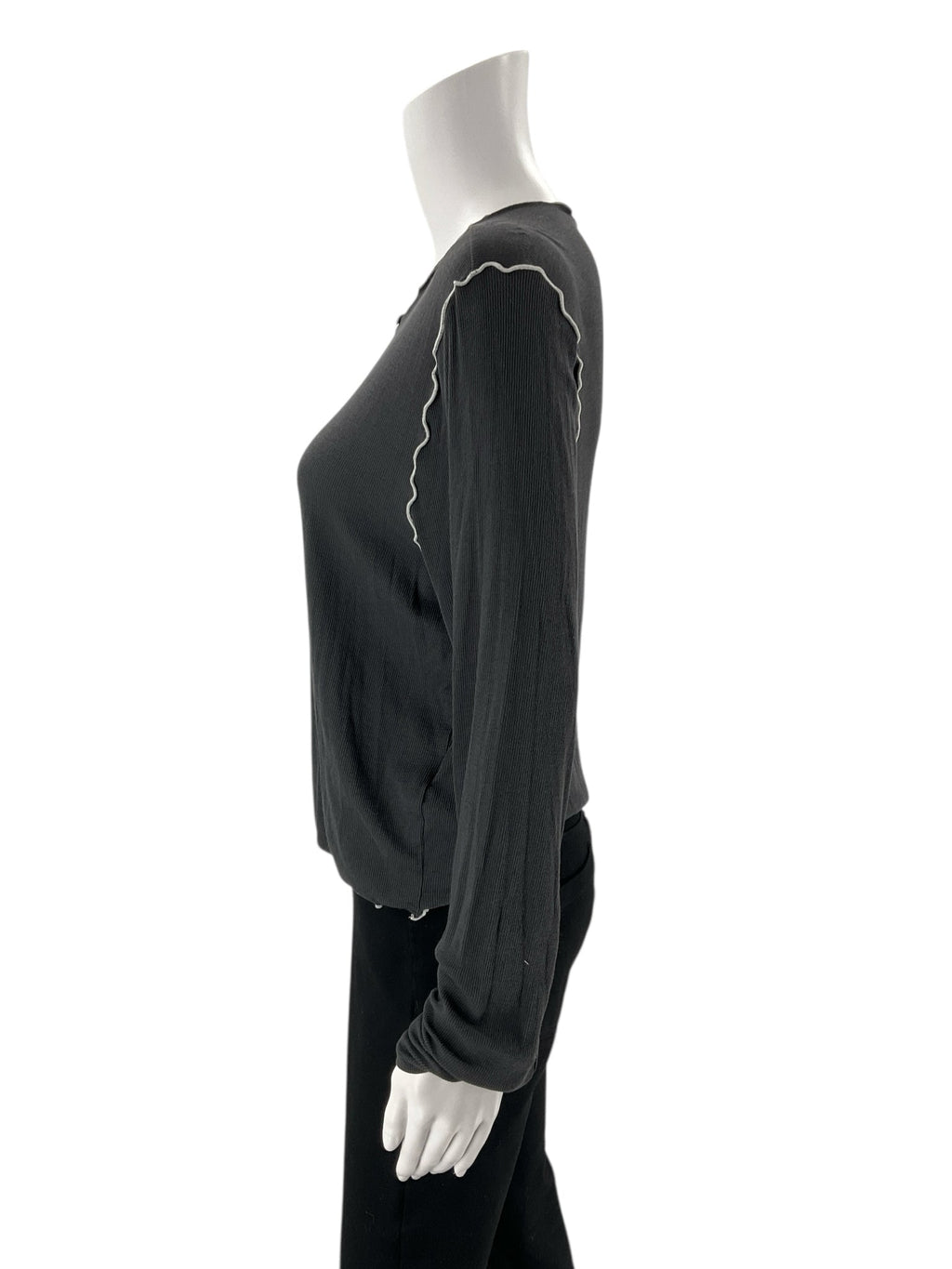 Madewell - Gray Solid Pre-Owned Ladies Casual Top - Size XL