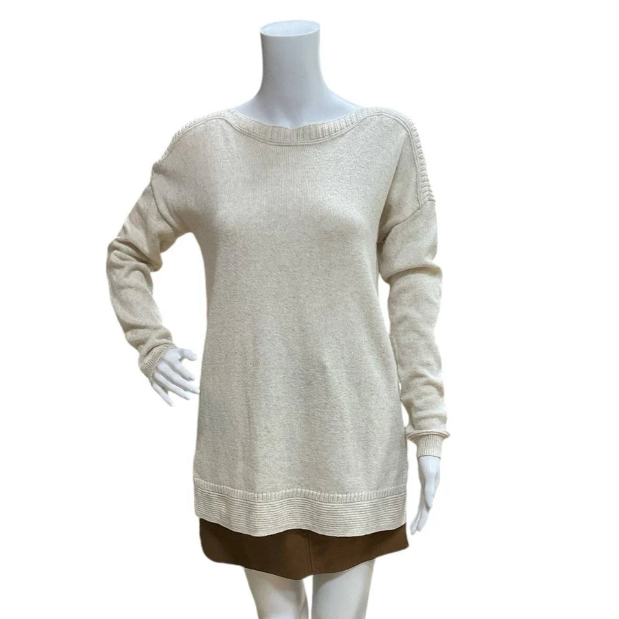 Old Navy Cream Solid Ladies Pre-Owned Sweater - Size Small
