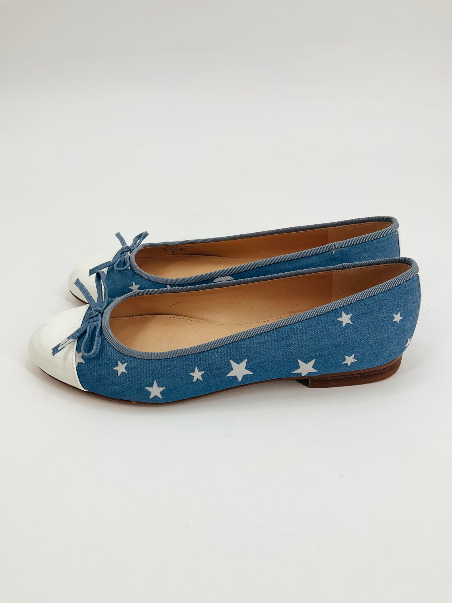 Jodi Blue/White Stars Pre-Owned Ladies Flats - Size 7