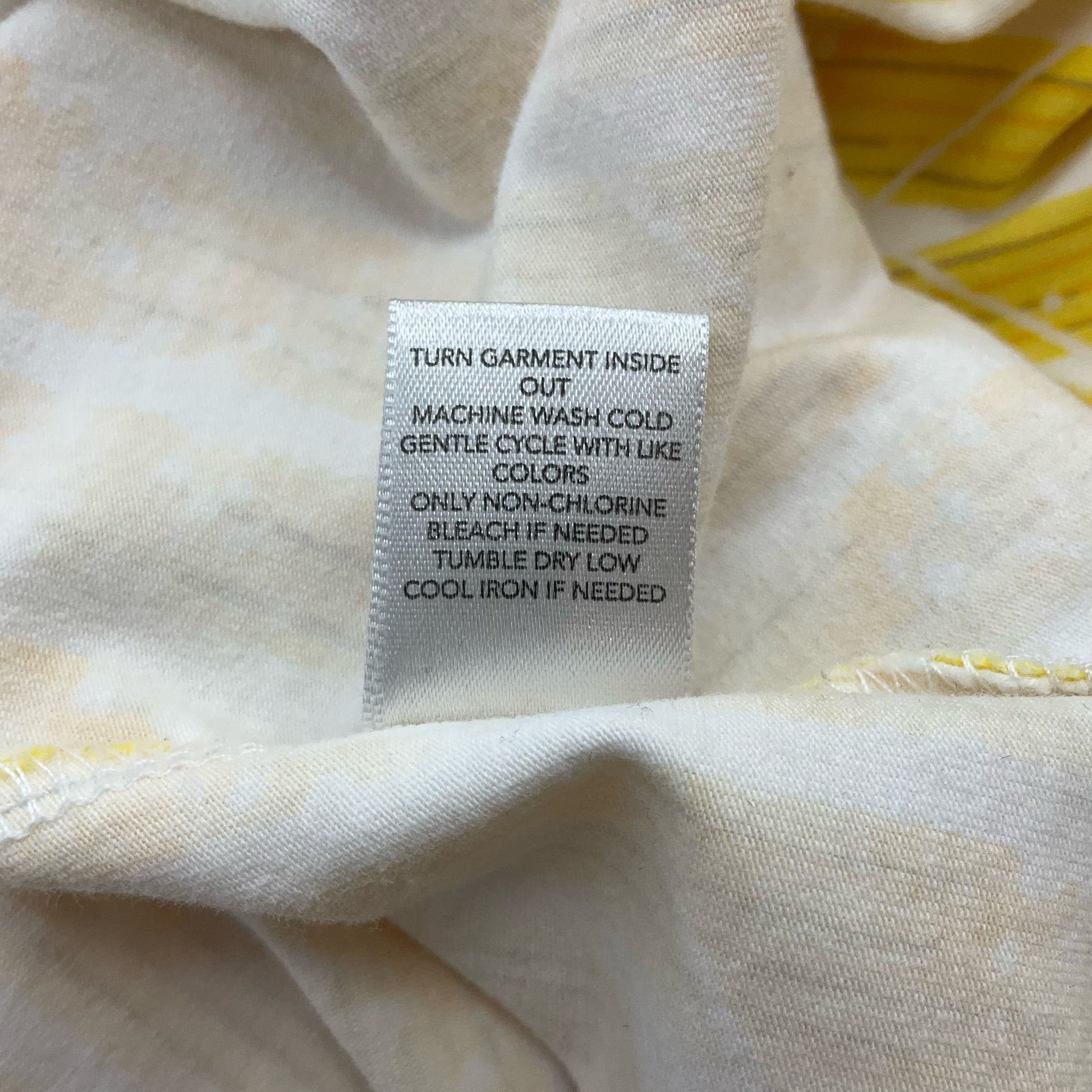 Christopher & Banks Yellow/White Print Pre-Owned Ladies Top - Size Large