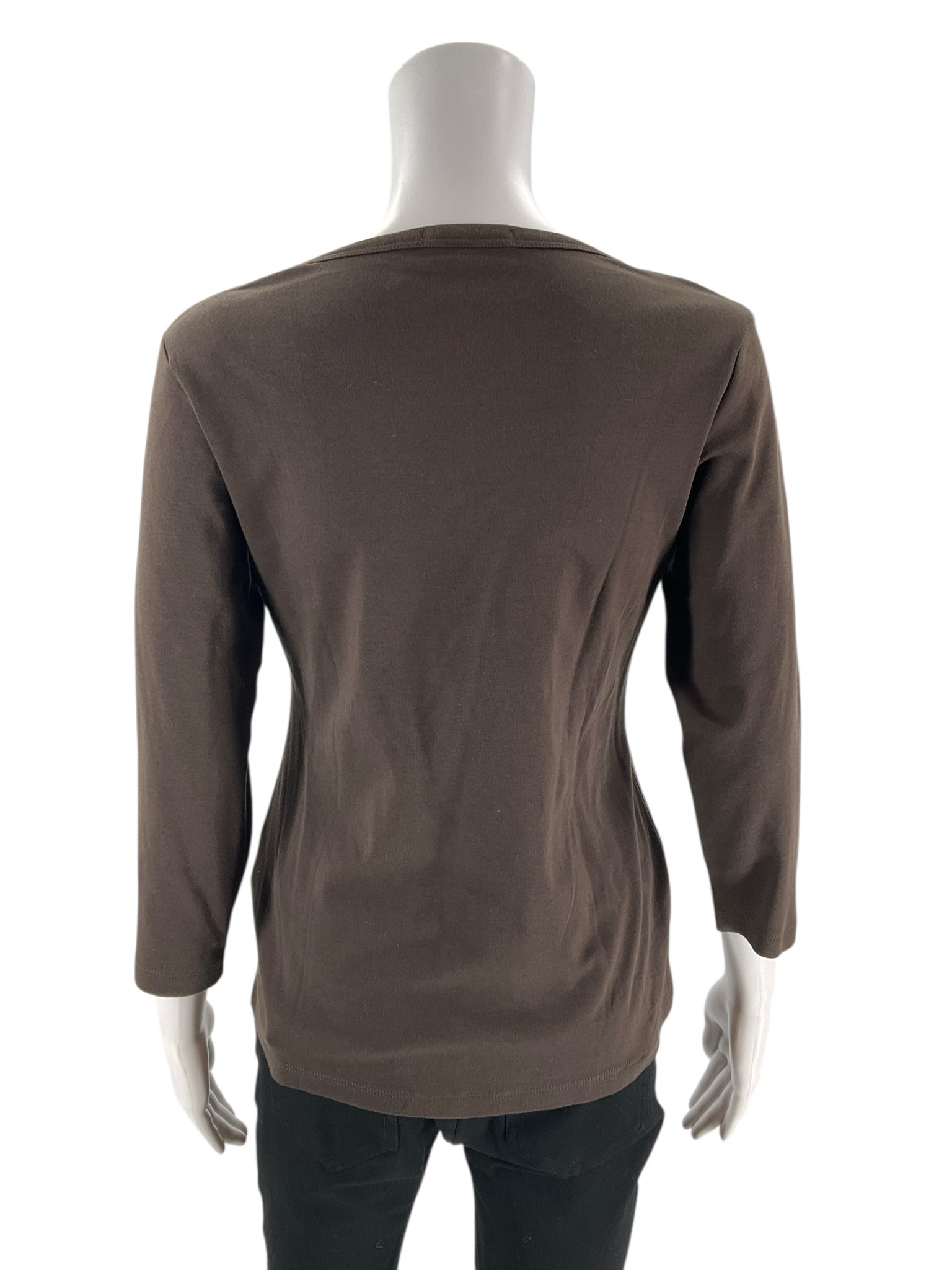 Bordado Brown Solid Pre-Owned Ladies New With Tags Top - Size Medium