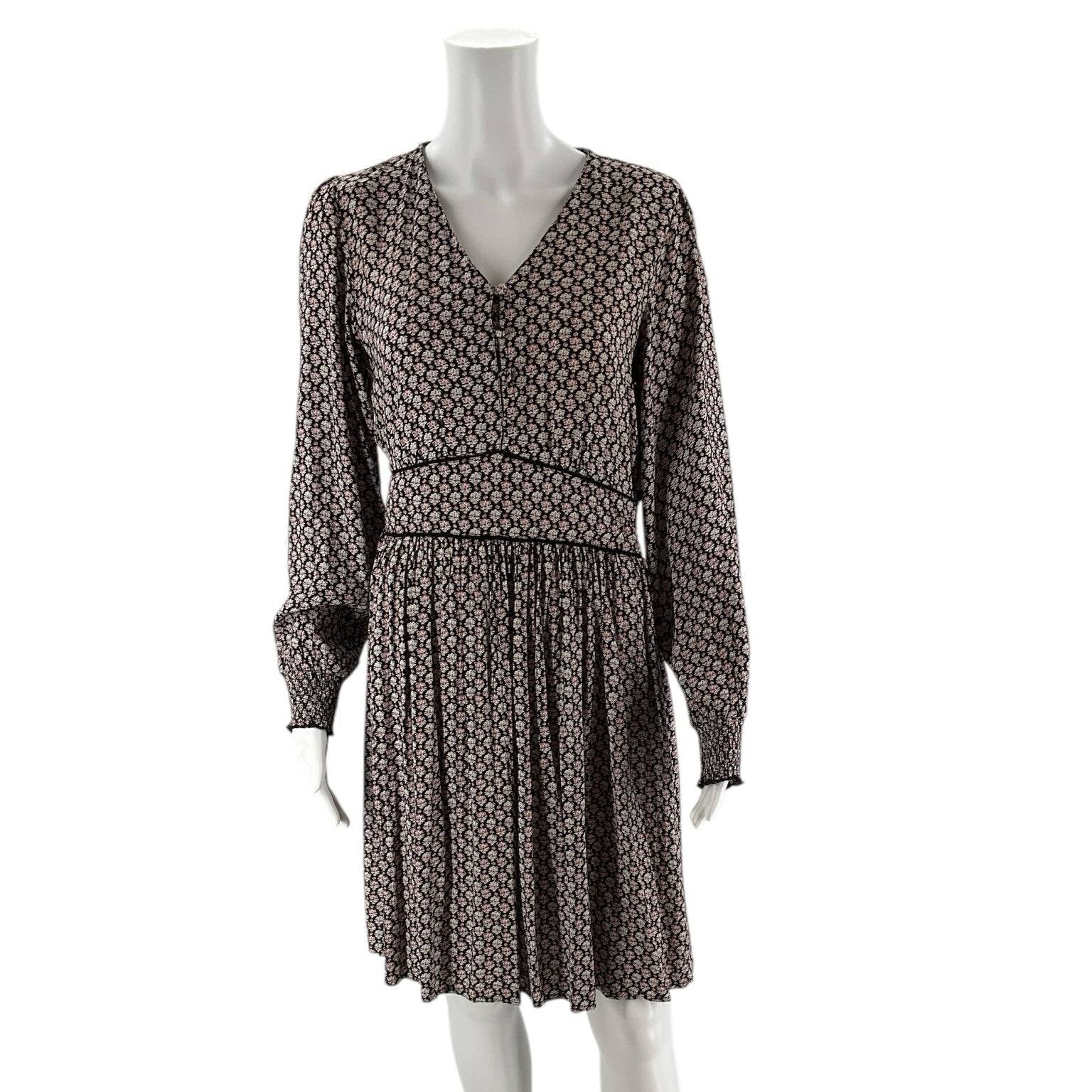 Fat Face Black/Maroon/Blue Print Pre-Owned Ladies Dress -Size 4 - Margaret’s Fine Consignment