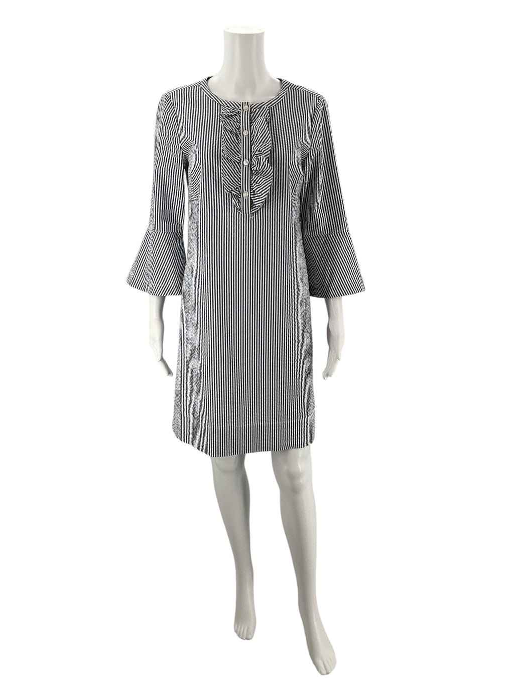 Draper James White/Blue Stripe Pre-Owned Ladies Dress - Size 6