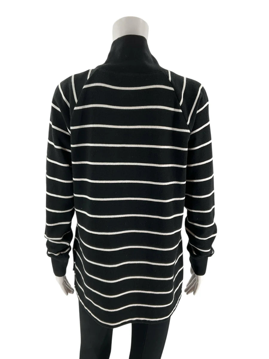 J. Crew Black White Stripe Long Sleeve Top – Size XS, Excellent Pre-Owned
