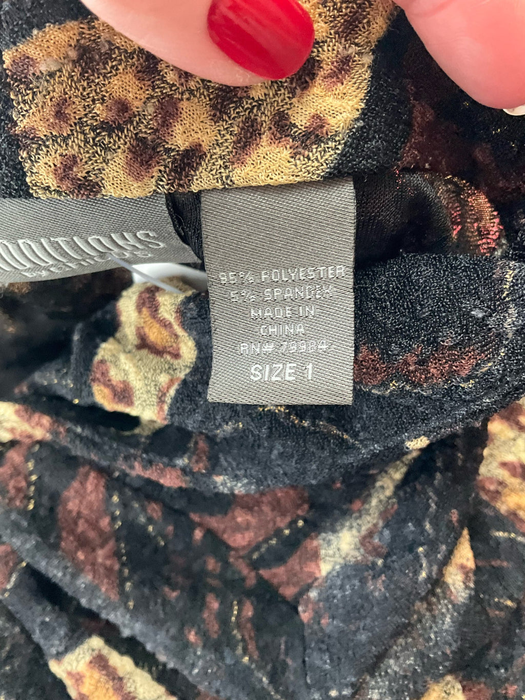 Additions - black/brown Print Pre-Owned Ladies Casual Top - Size M