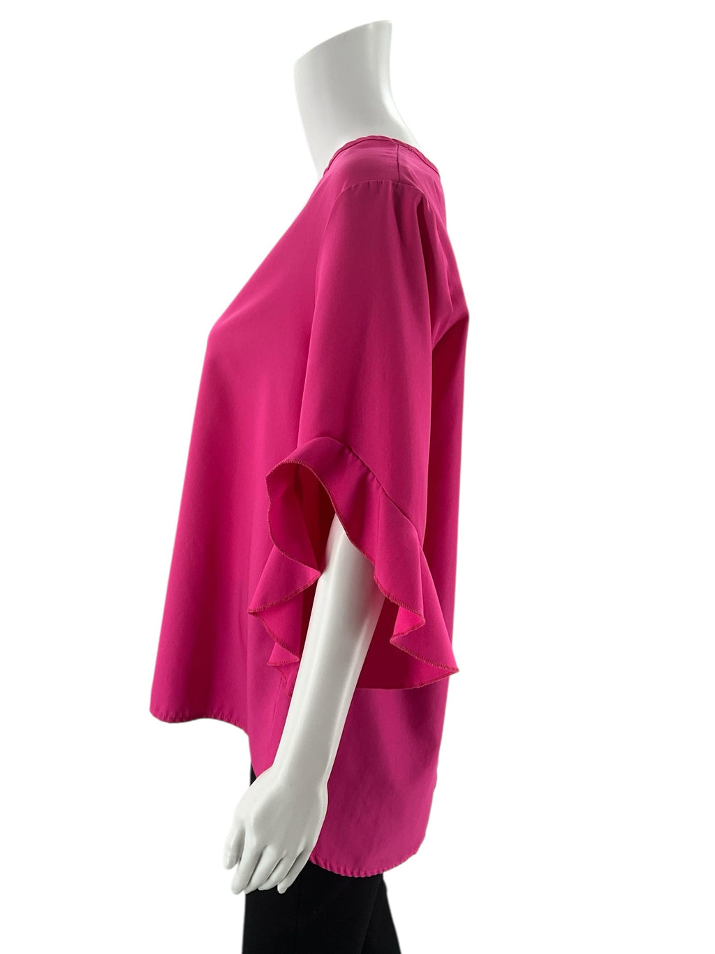 Shein - Pink Solid Pre-Owned Ladies Casual Top - Size Large