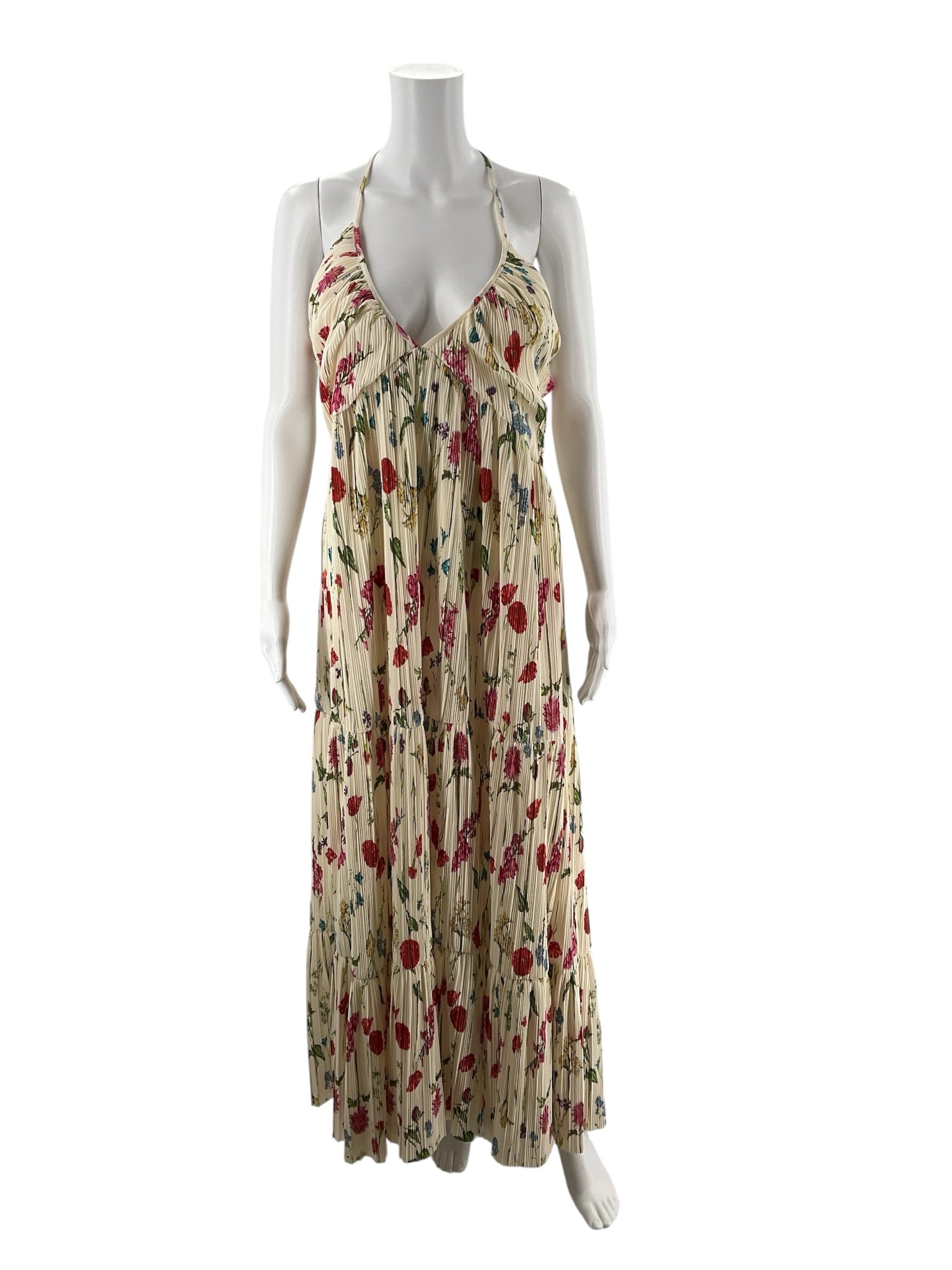 H&M Cream/Multi Floral Pre-Owned Ladies Dress - Size Large