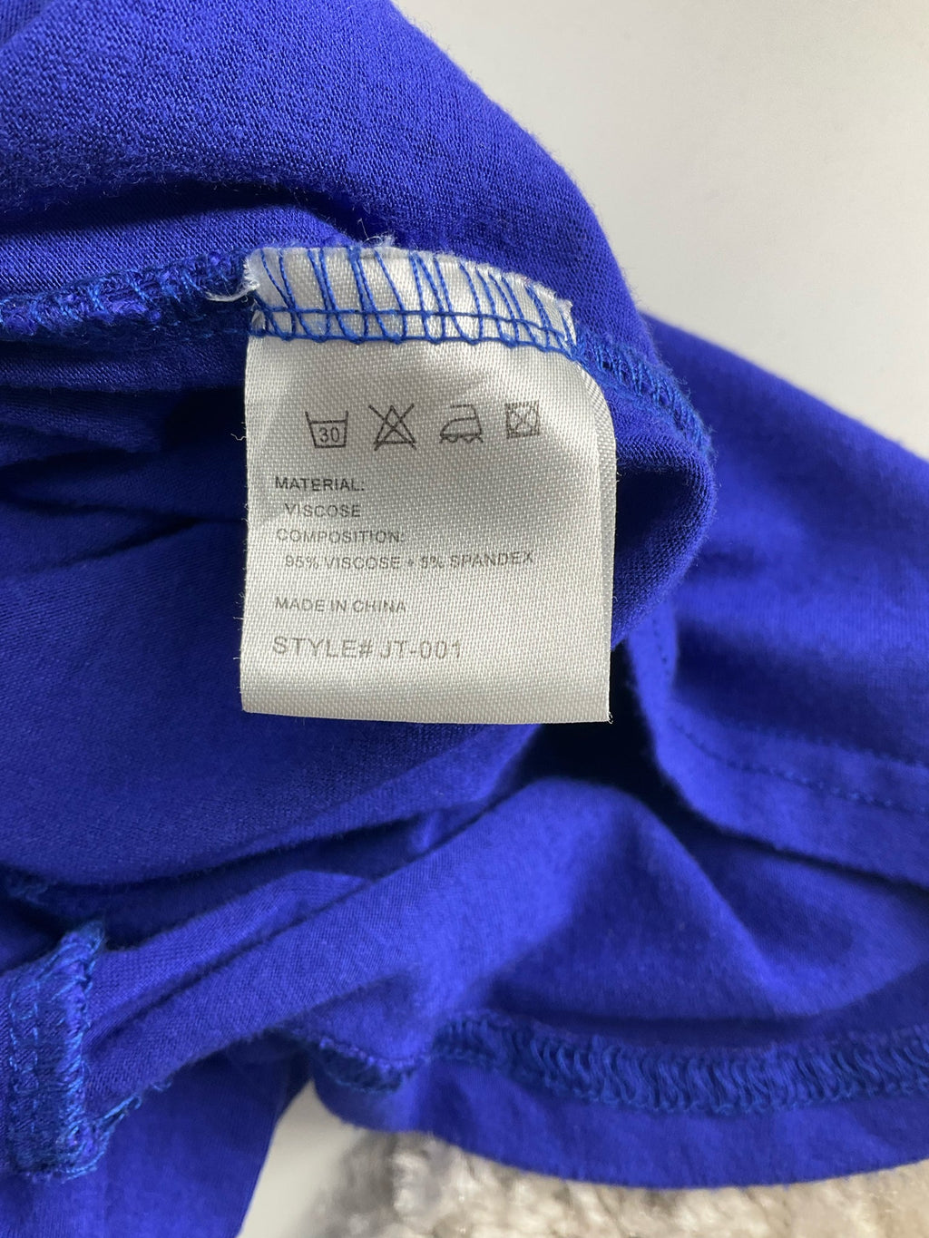 Genjun - Blue Solid Pre-Owned Ladies Casual Top - Size Large