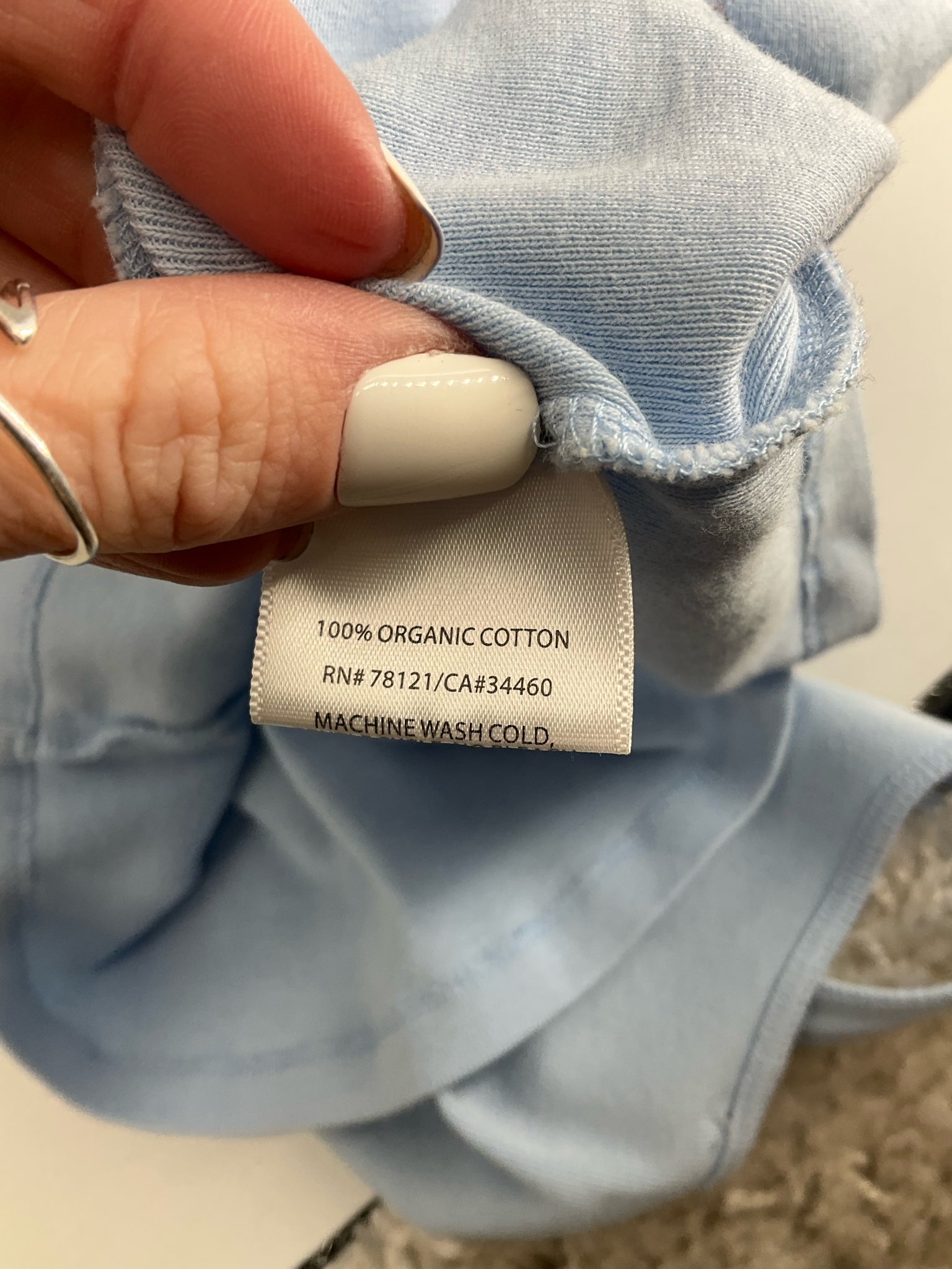 Eileen Fisher - Baby Blue Solid Pre-Owned Ladies Casual Top - Size Large