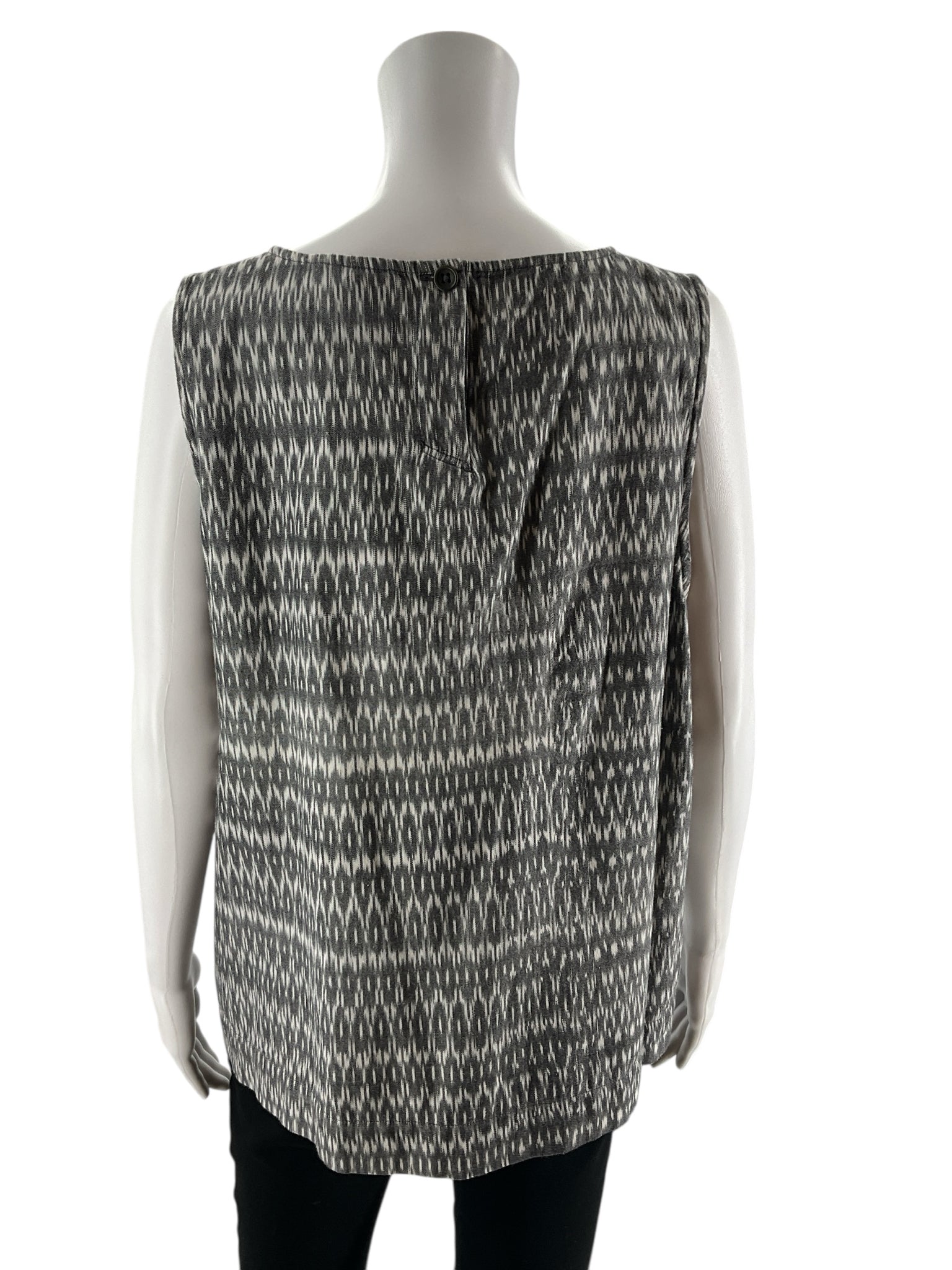 Eileen Fisher - Gray Print Pre-Owned Ladies Casual Top - Size Large