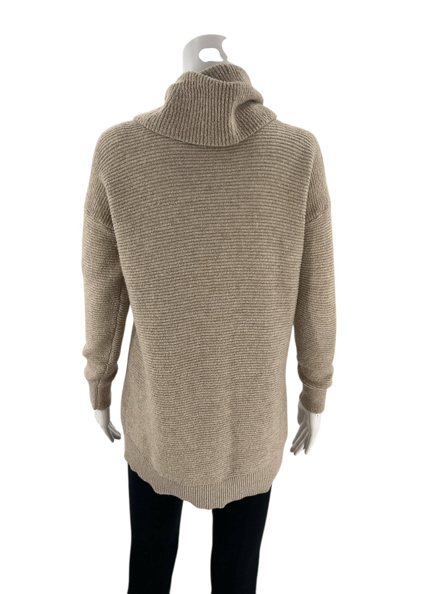 Loft Oatmeal Ribbed Pre-Owned Ladies Top - Size Medium Petite - Margaret’s Fine Consignment