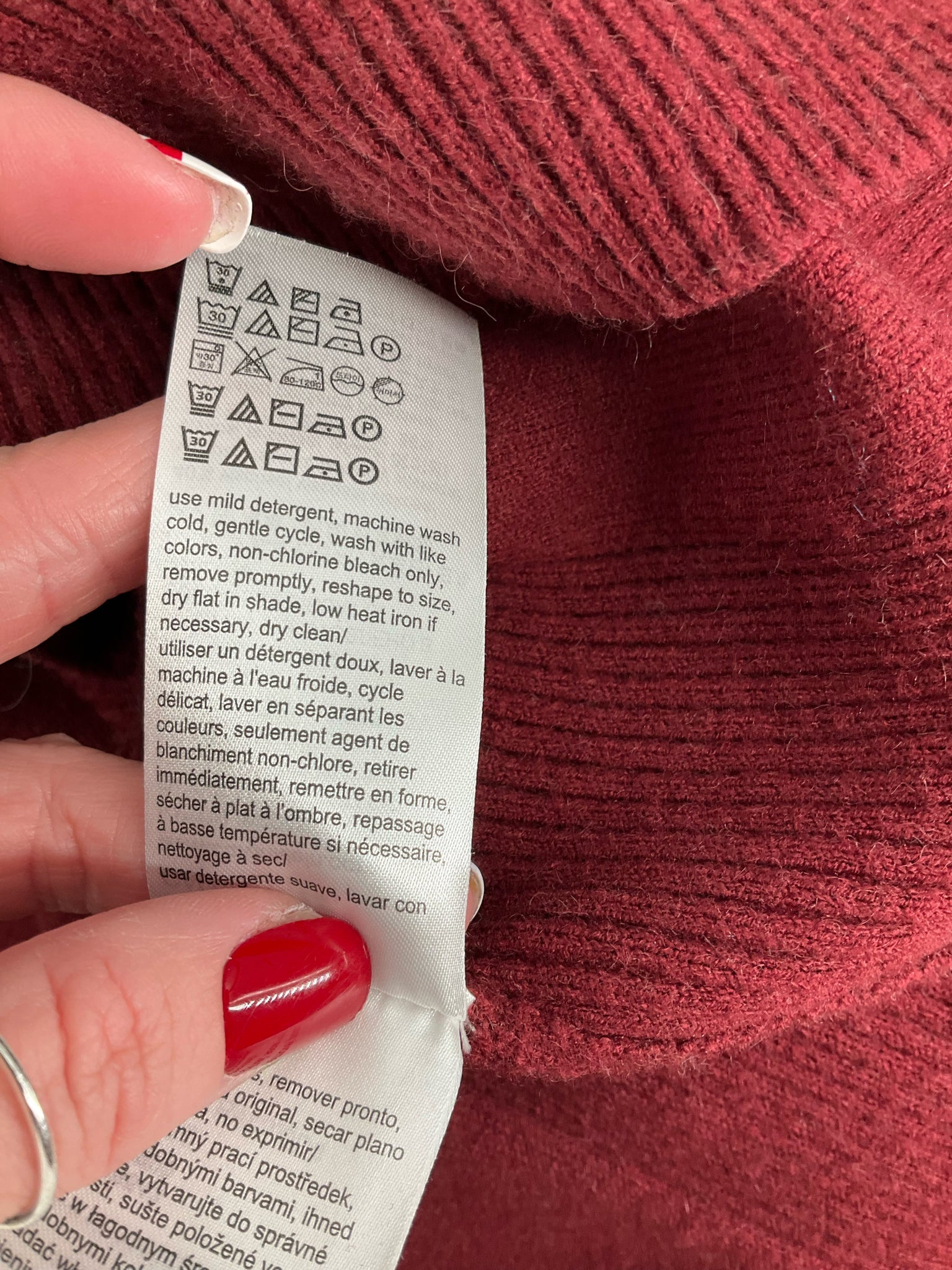 Calvin Klein -  Burgundy Solid Pre-Owned Ladies Casual Top - Size M