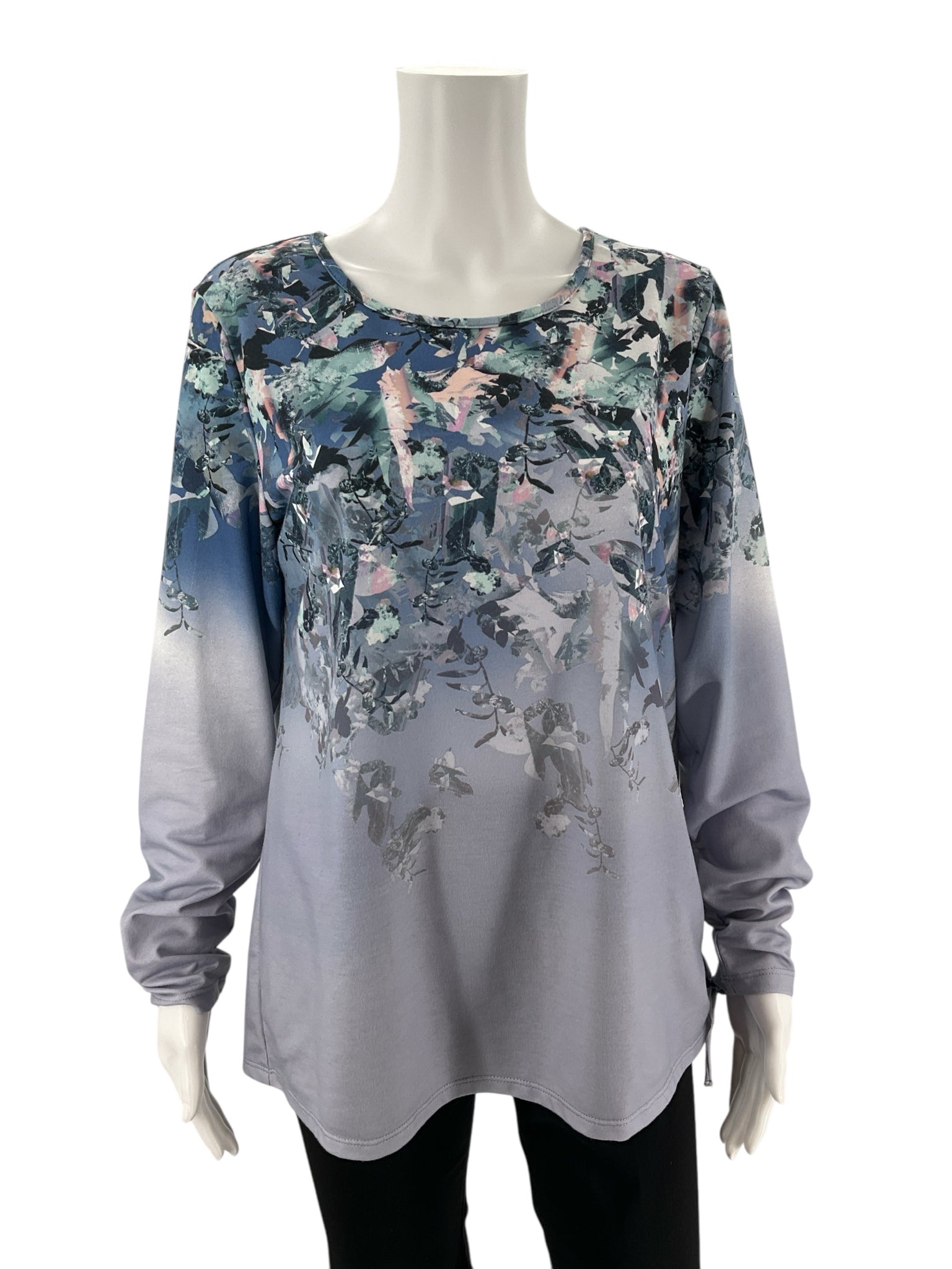 Christopher & Banks Blue/Purple Floral Pre-Owned Top -  Size Large