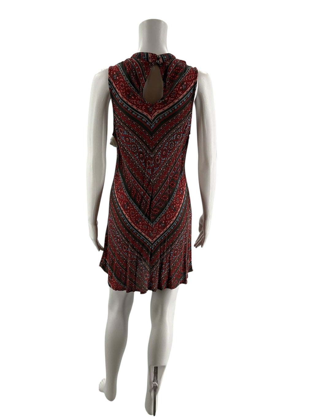 Angie Rust/Blue Print Pre-Owned Ladies Dress - Size Medium