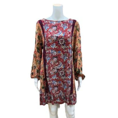 Matilda Jane Red/Blue/Yellow Ladies Pre-Owned Dress - Size Medium