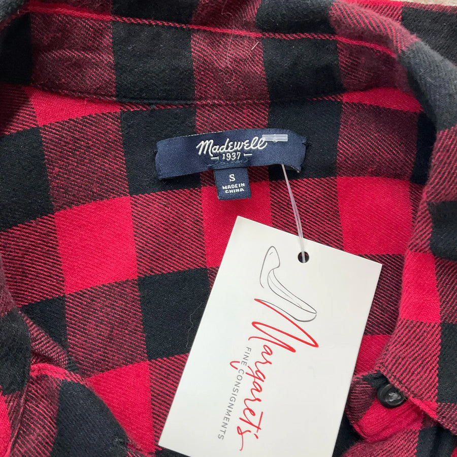 Madewell Red/Black Buffalo Check Pre-Owned Ladies Top - Size Small