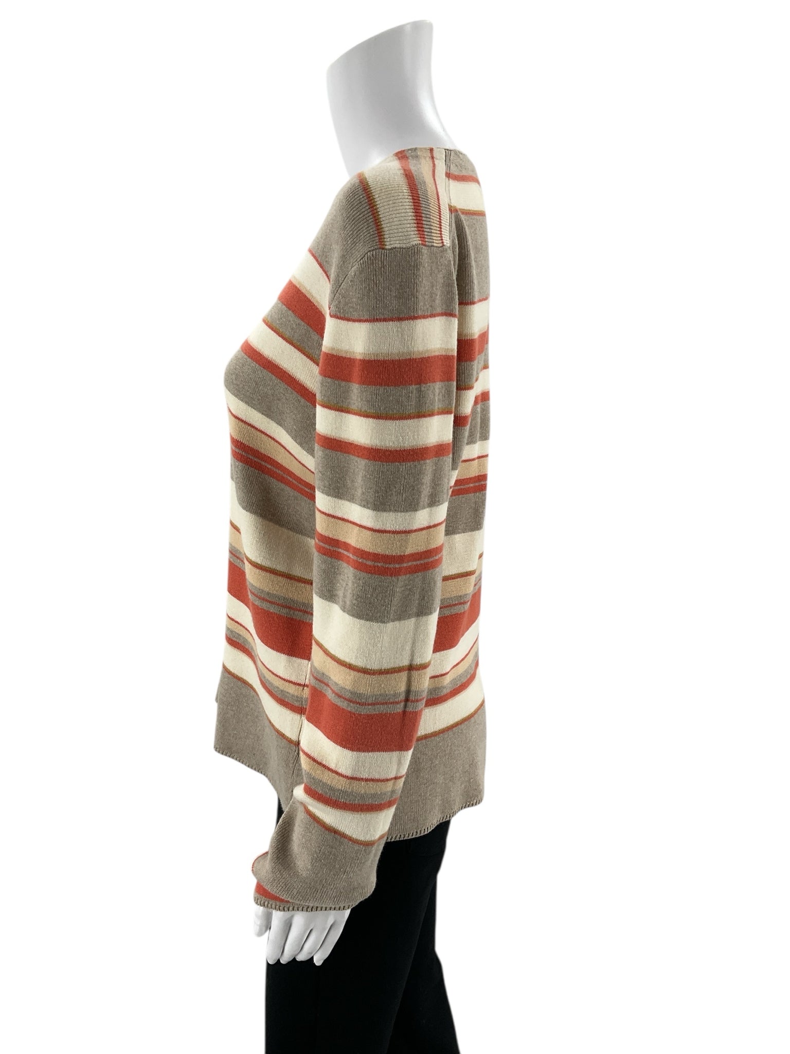 JH Collectibles - taupe/ecru/orange Stripe Pre-Owned Casual Top - Size M