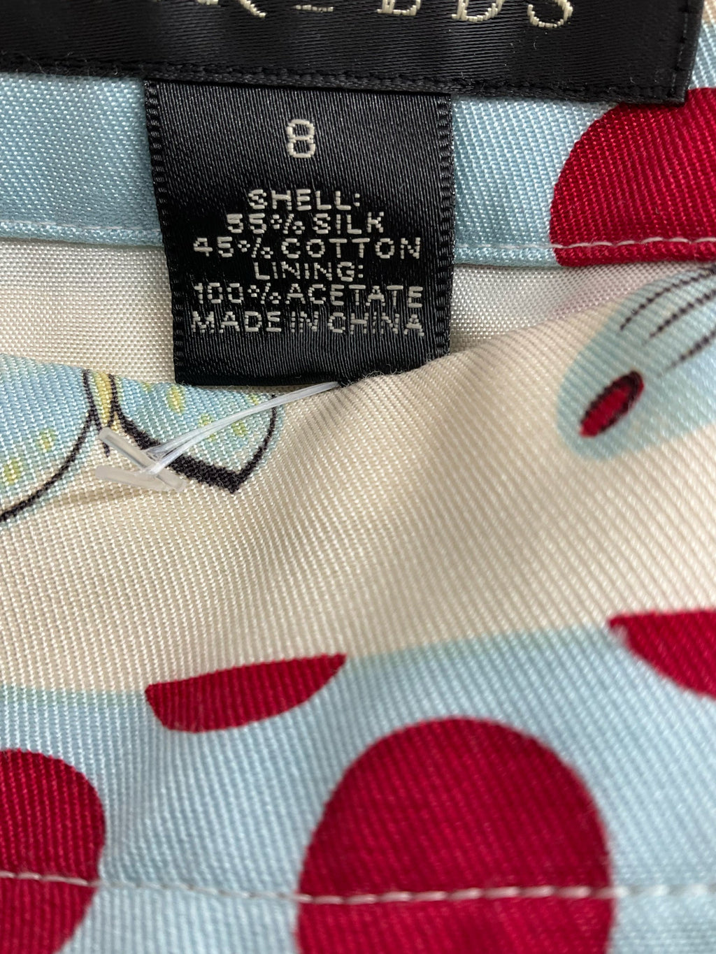 Harolds - cream/blue/red Floral Pre-Owned Ladies Skirt - Size Medium