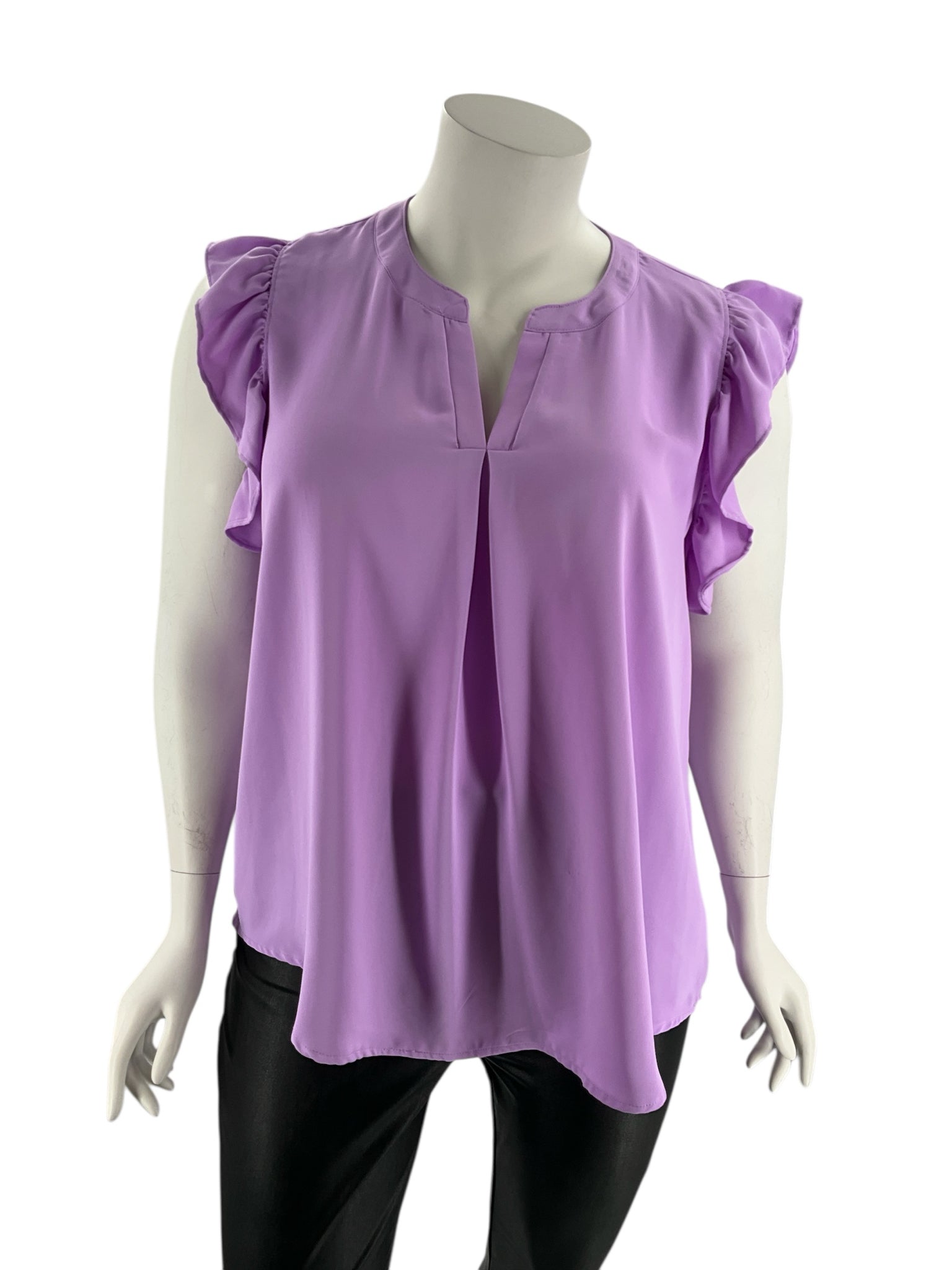 Zenana Lavender Solid Pre-Owned Ladies Casual Top - Size 3X