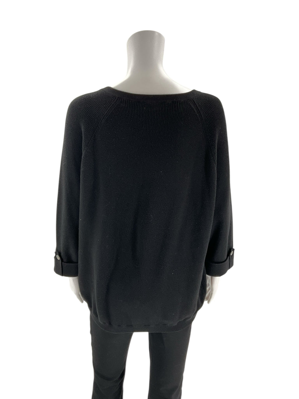 Belford - Black Solid Pre-Owned Ladies Casual Top - Size XL