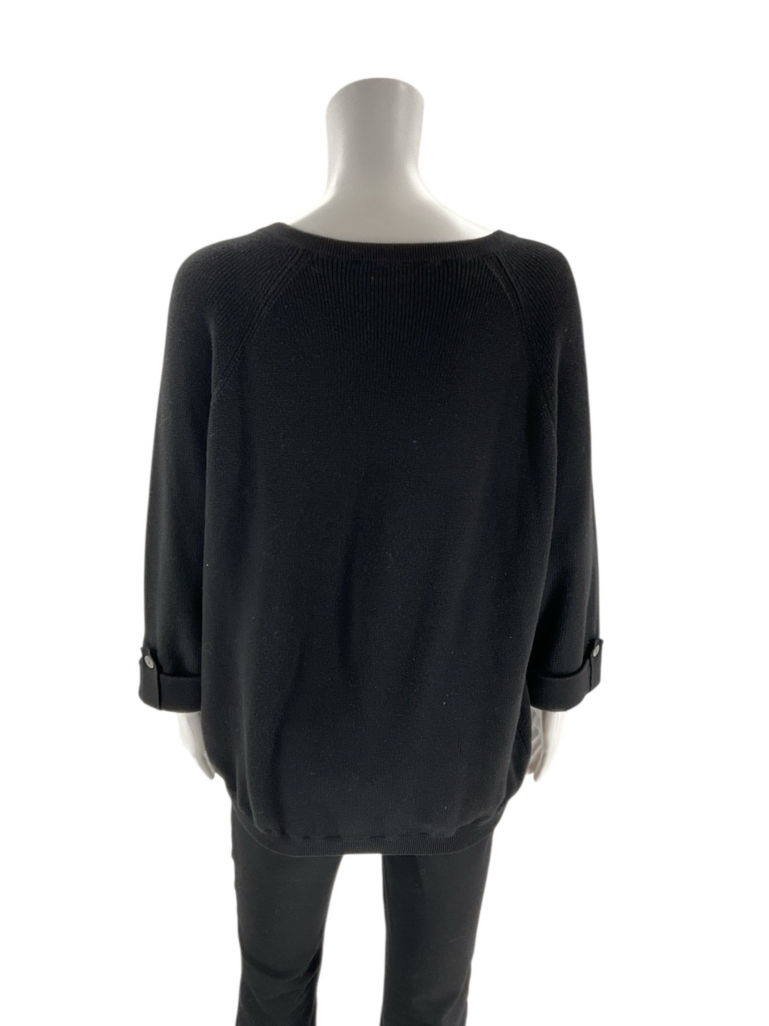 Belford - Black Solid Pre-Owned Ladies Casual Top - Size XL
