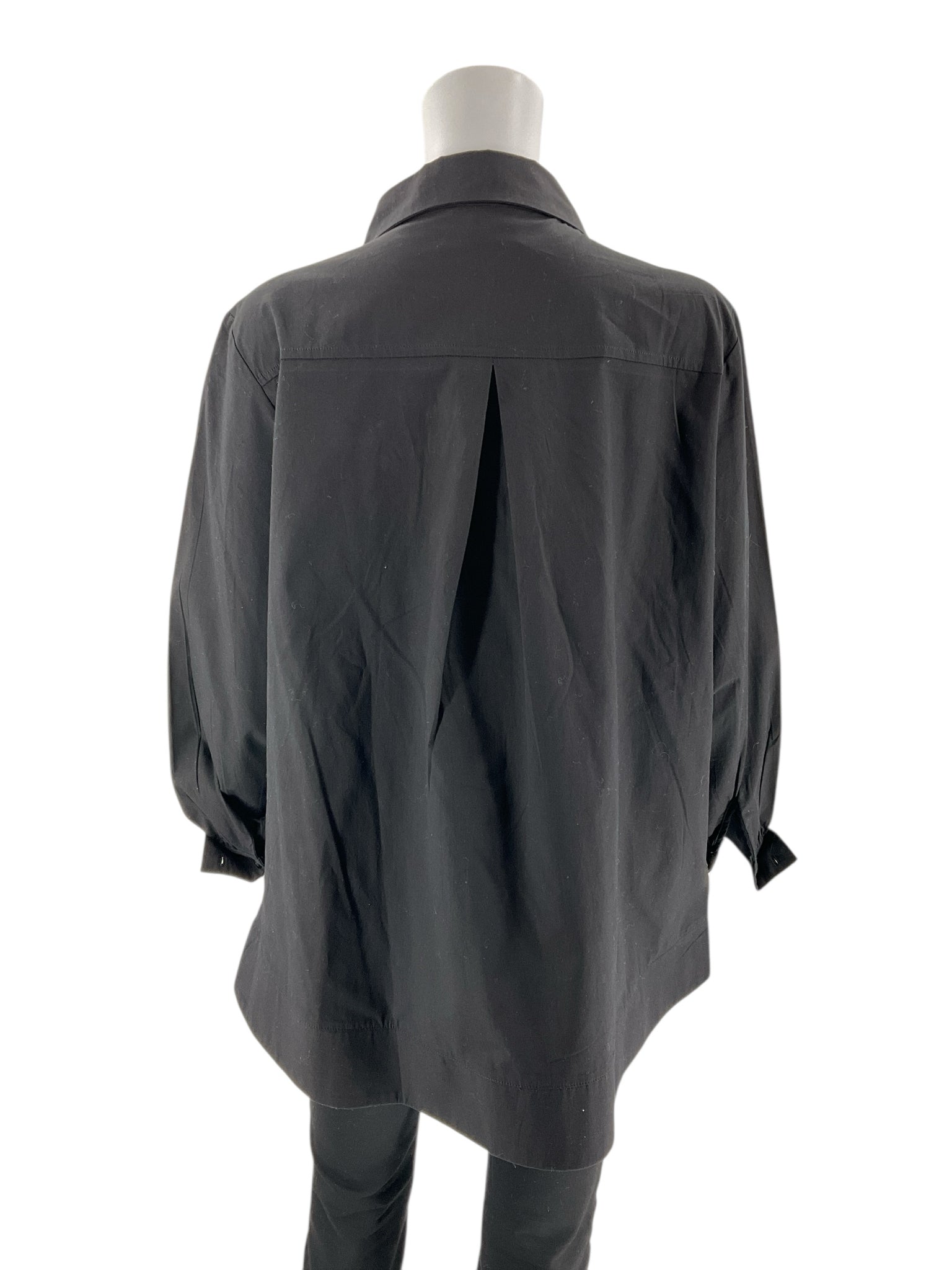 Anthony - Black Textured Pre-Owned Ladies Casual Top - Size Large