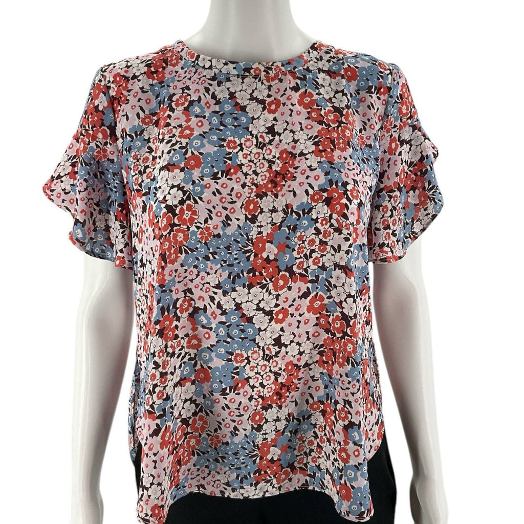 Loft Pink/Blue Floral Ladies Pre-Owned Top - Size Petite Small - Margaret’s Fine Consignment