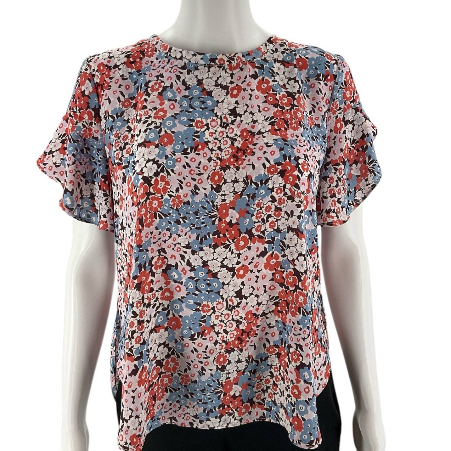 Loft Pink/Blue Floral Ladies Pre-Owned Top - Size Petite Small - Margaret’s Fine Consignment