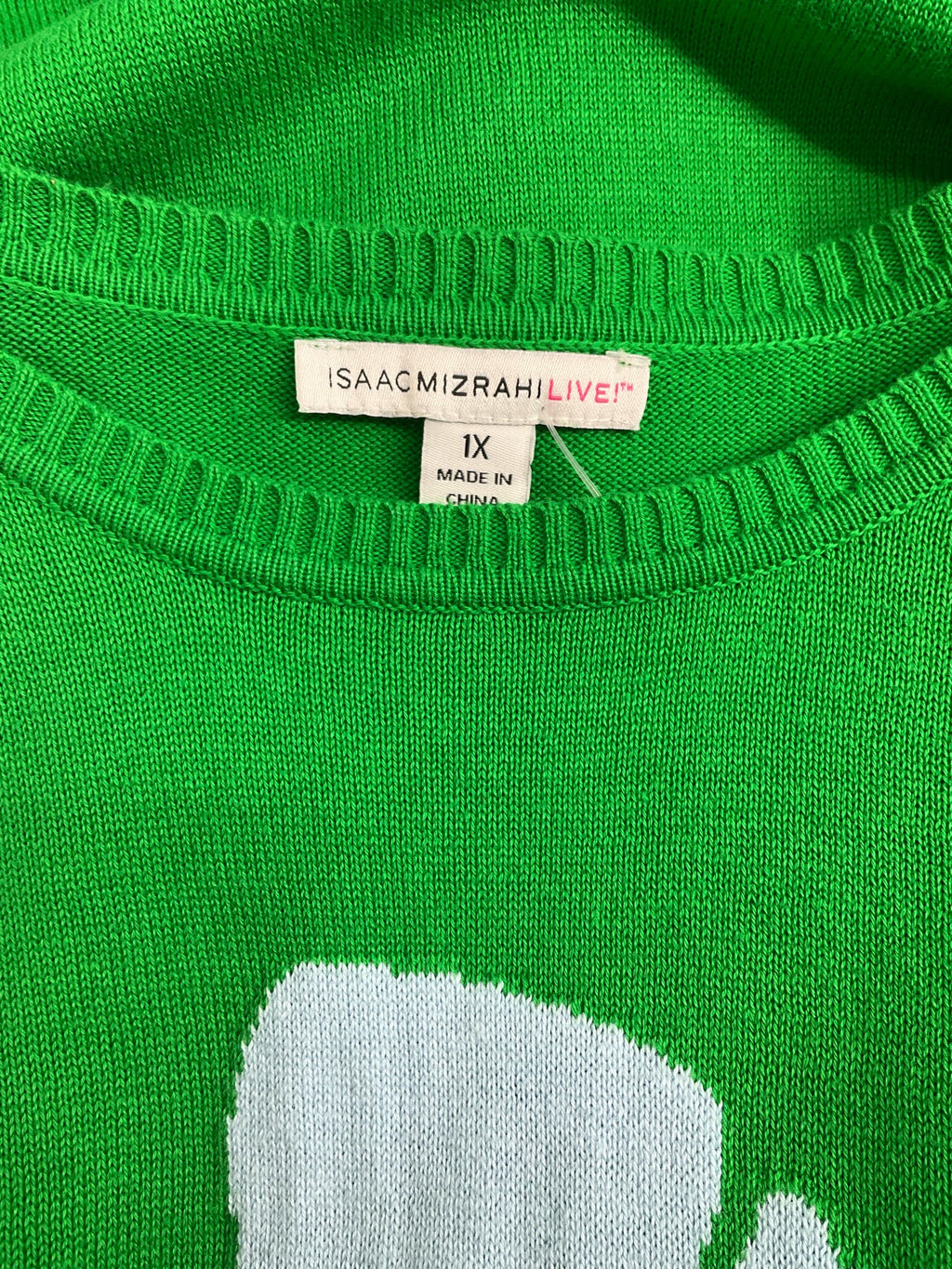 Isaac Mizrahi Green Shell Pre-Owned Ladies Casual Top -  Size 1X