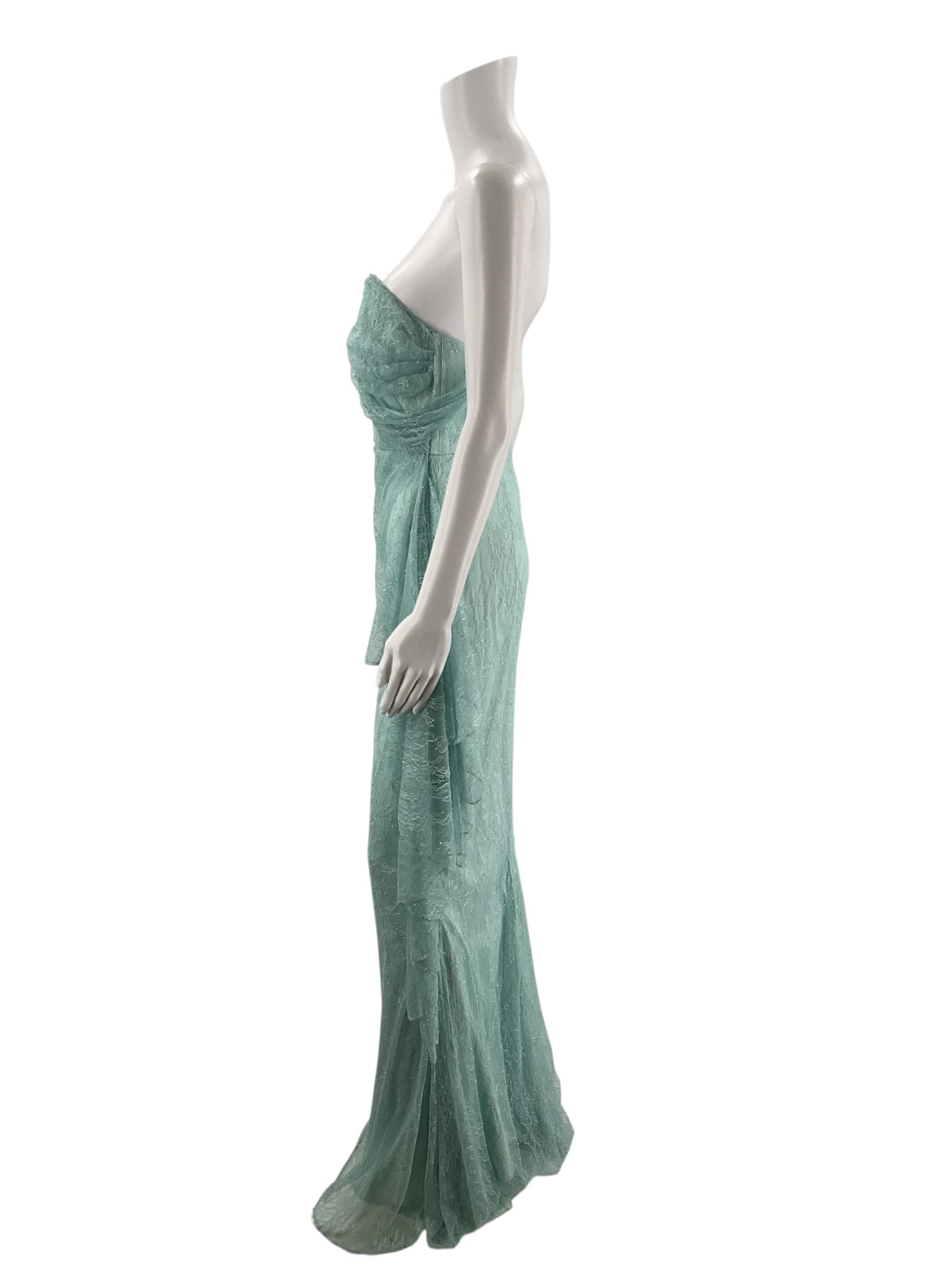 Michael Costello Aqua Lace Pre-Owned Ladies New With Tags Dress - Size Small