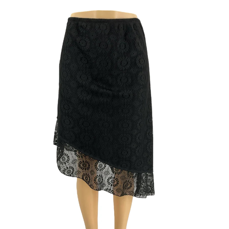 Hand Jive Black Lace Pre-Owned Ladies New with Tags Skirt - Size Large