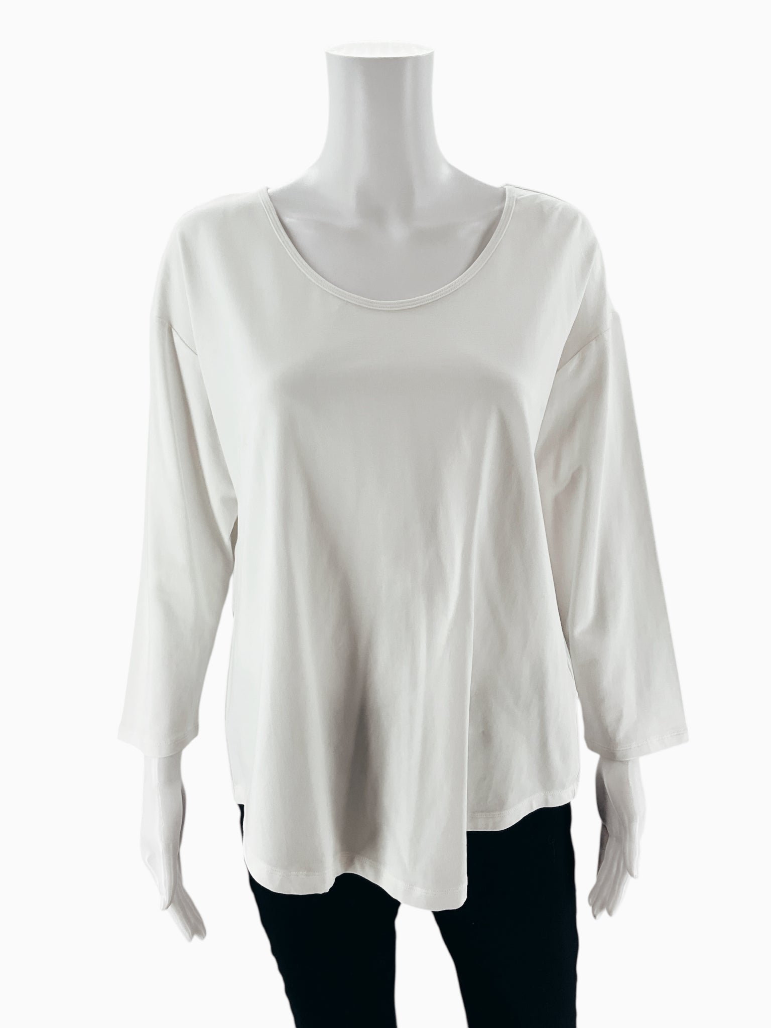 Lands End -  White Solid Pre-Owned Ladies Casual Top - Size M