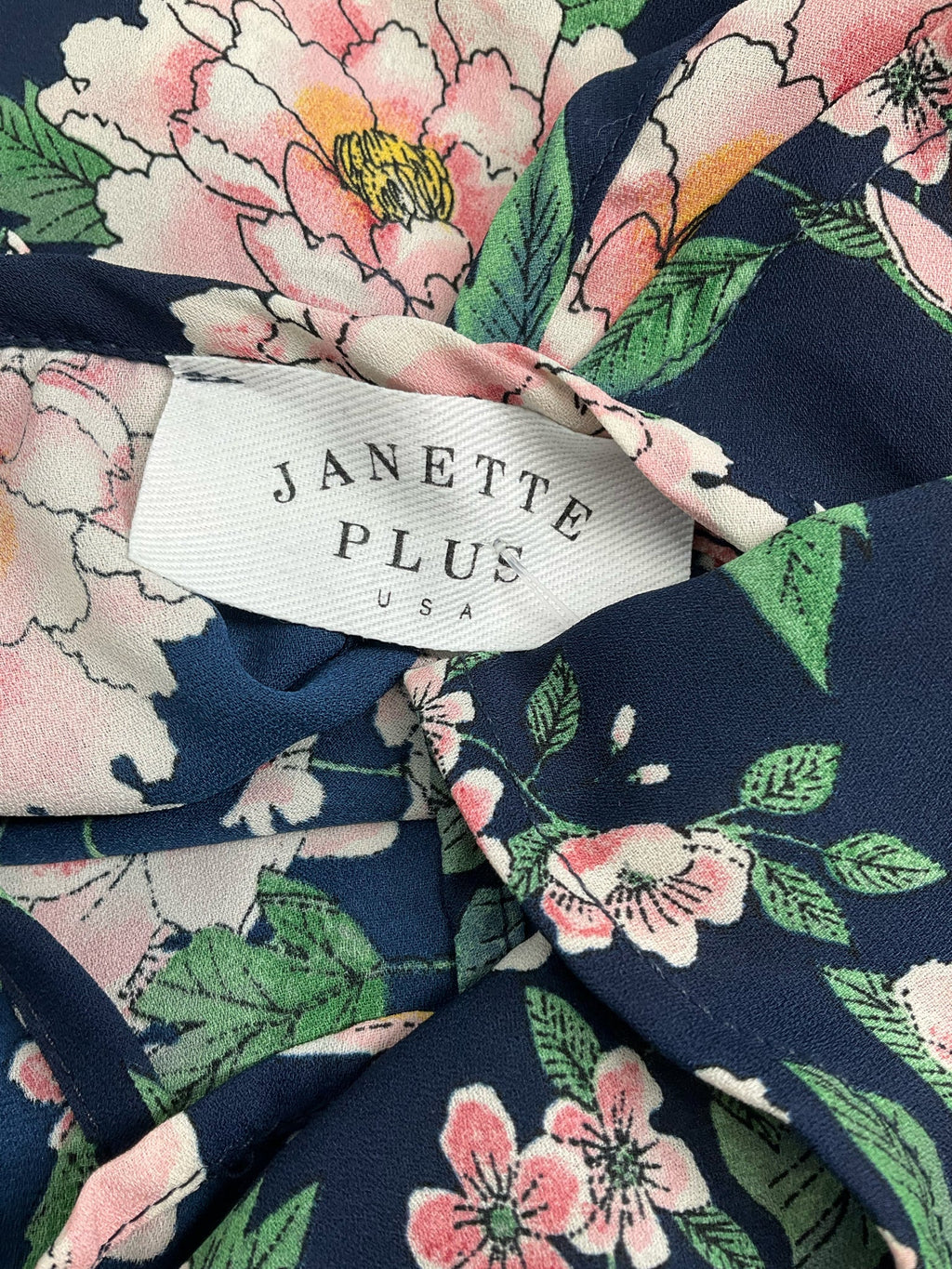 Janette Plus Blue/Multi Floral Pre-Owned Ladies Blouse -  Size 3X