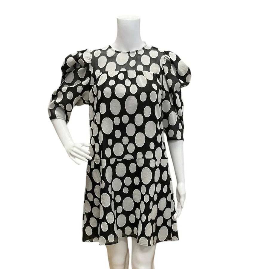 Crosby Gray/Black Polka Dot Ladies Pre-Owned Dress - Size XS