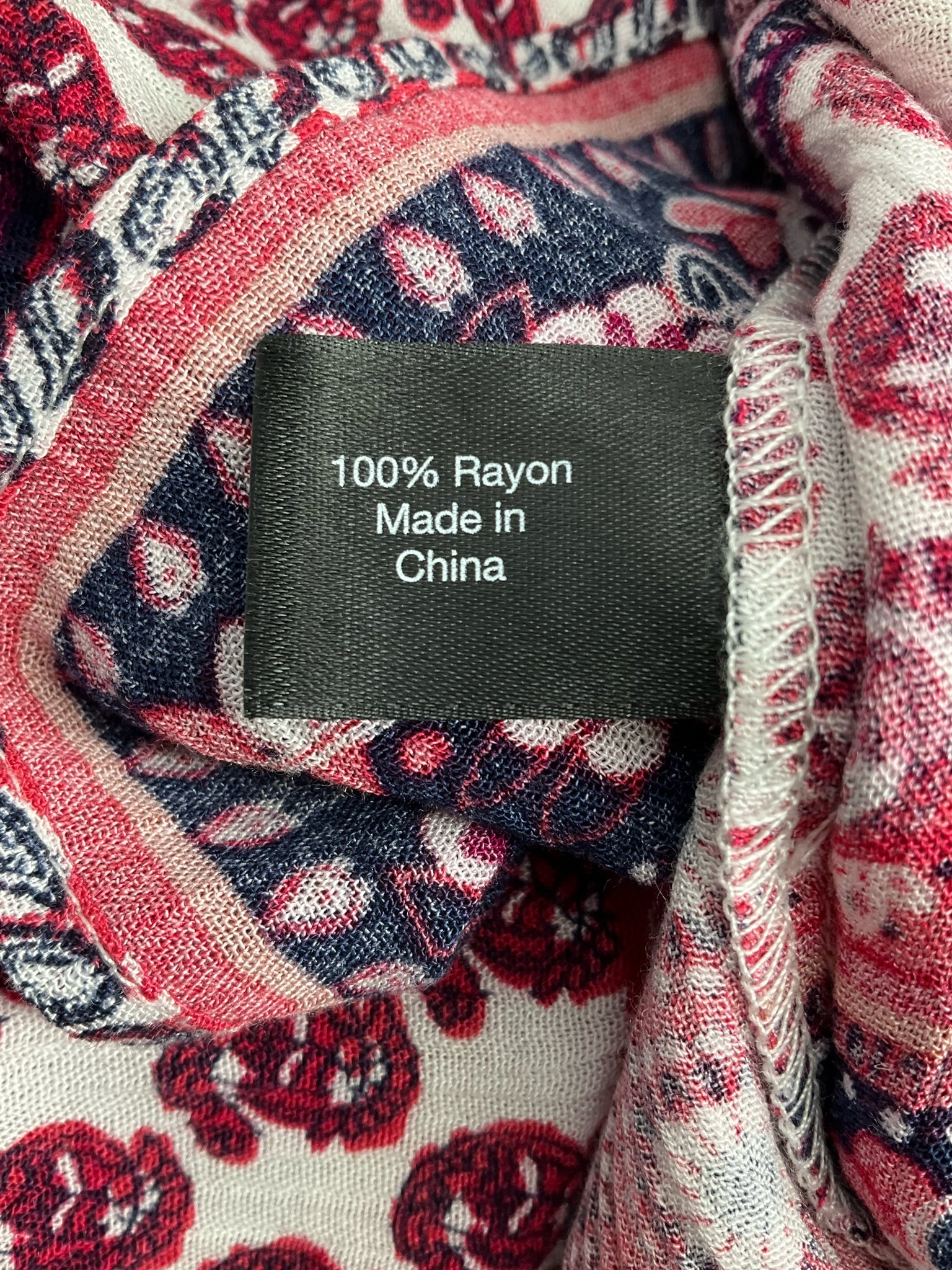 Lane Bryant Red/White/Navy Print Pre-Owned Casual Top -  Size 14/16