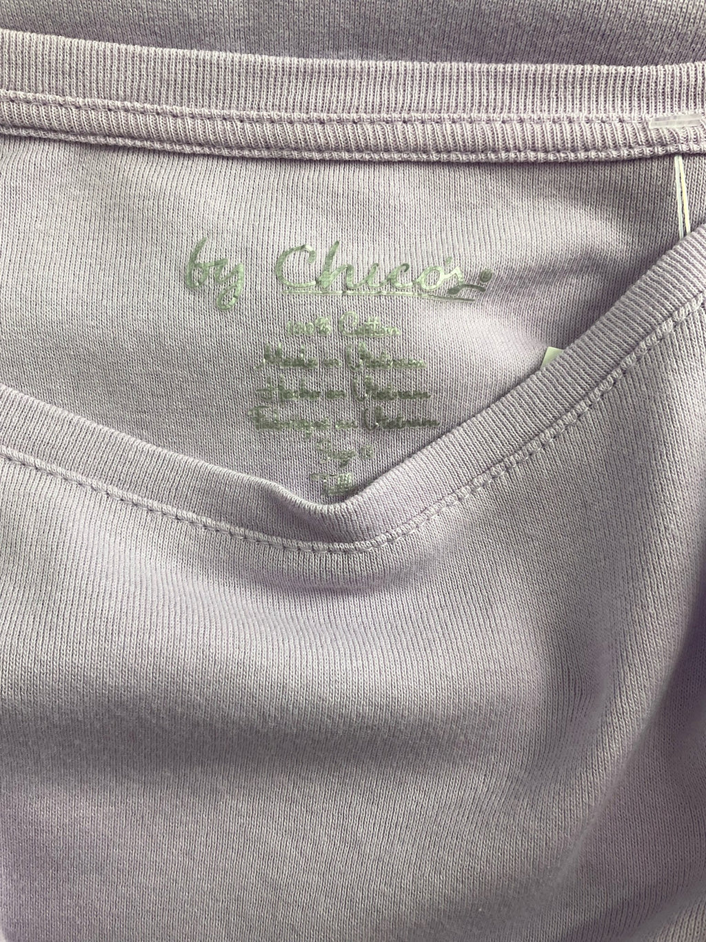 Chico's - Lavender Solid Pre-Owned Ladies Casual Top - Size Large
