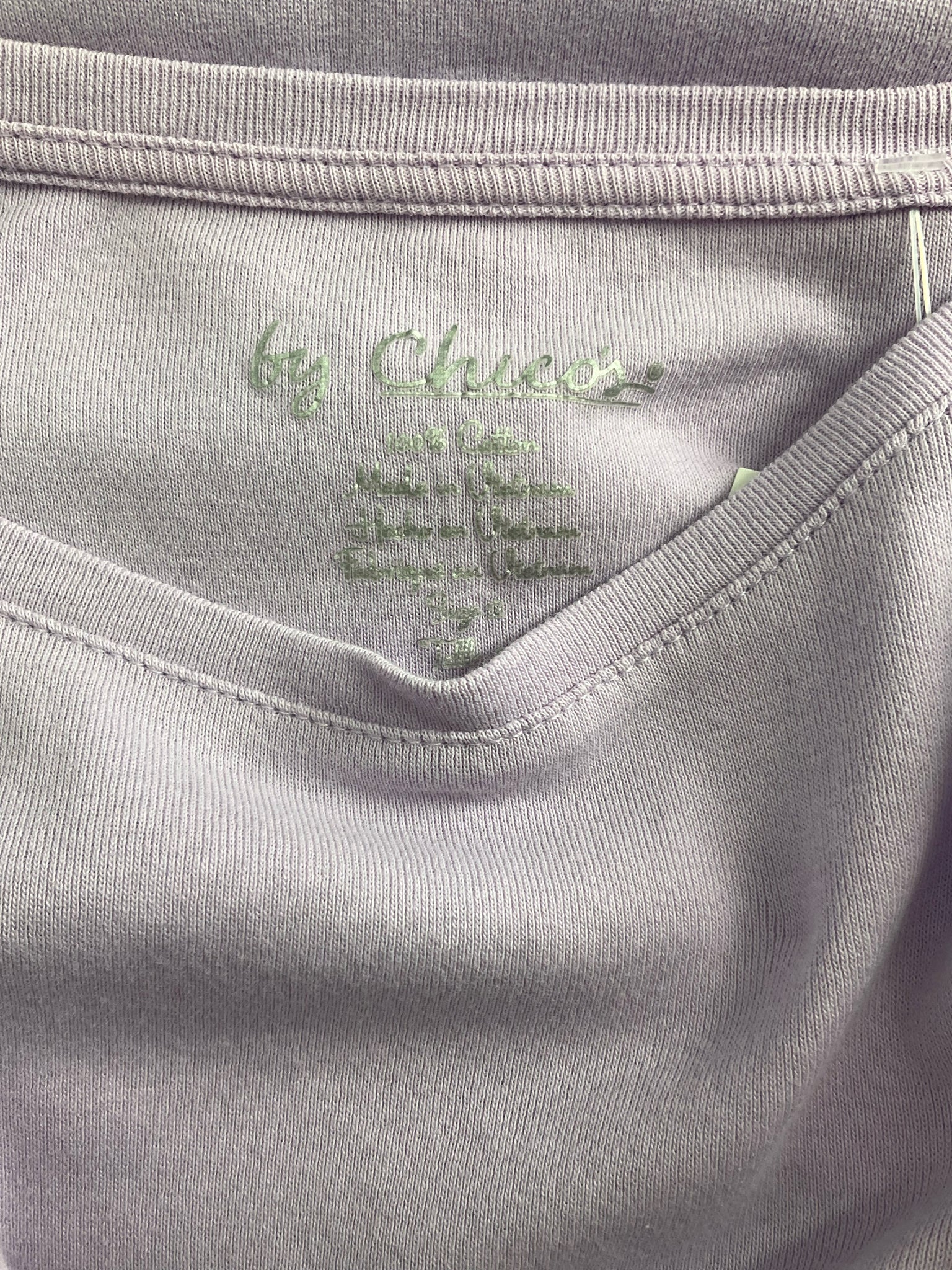 Chico's - Lavender Solid Pre-Owned Ladies Casual Top - Size Large