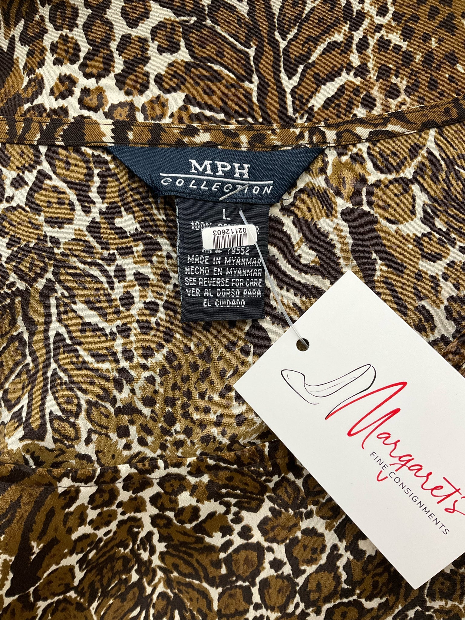 MPH Collection Brown Animal Pre-Owned Ladies Dress - Size Large