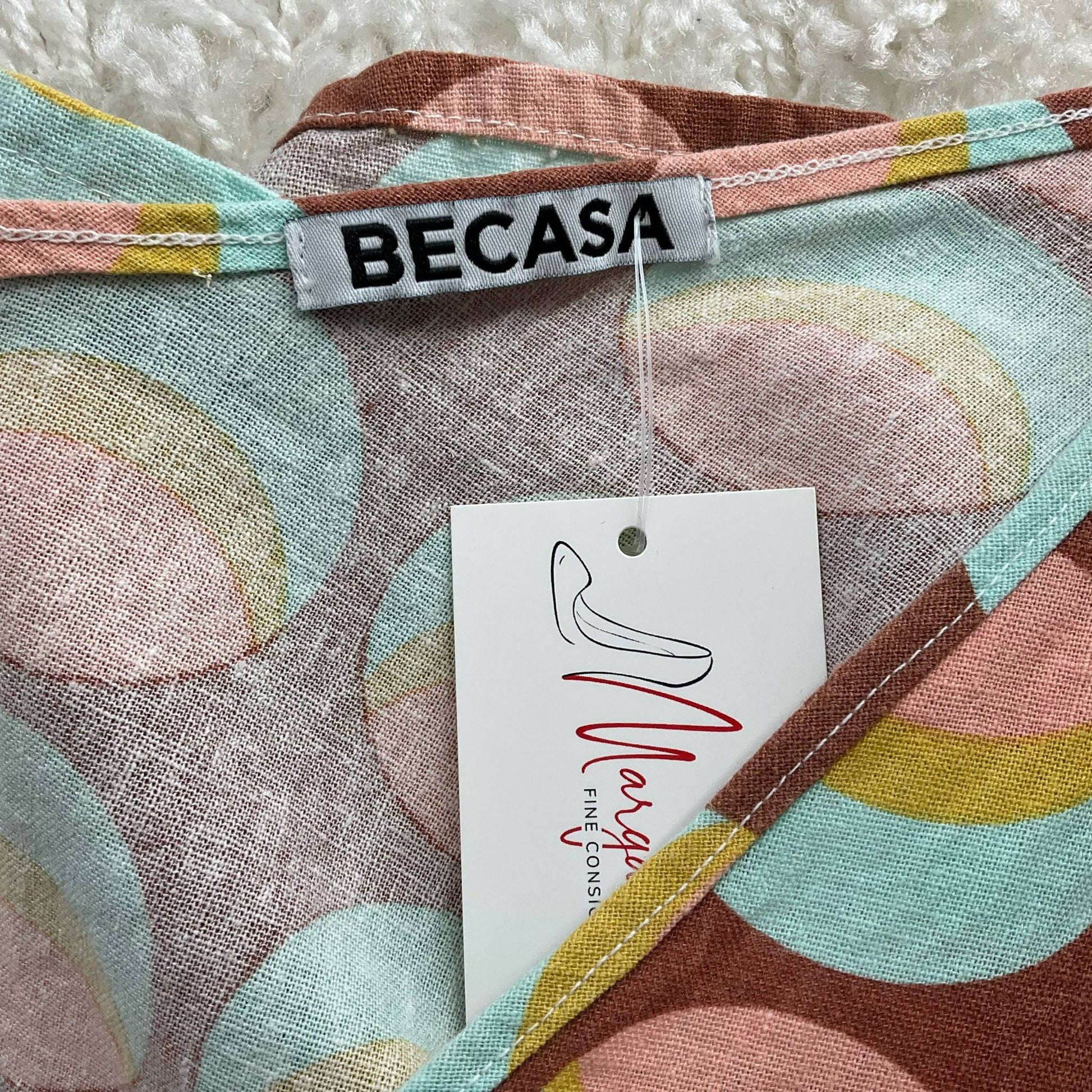 Becasa Rust/Multi Circles Print Dress - Size XS - Margaret’s Fine Consignment